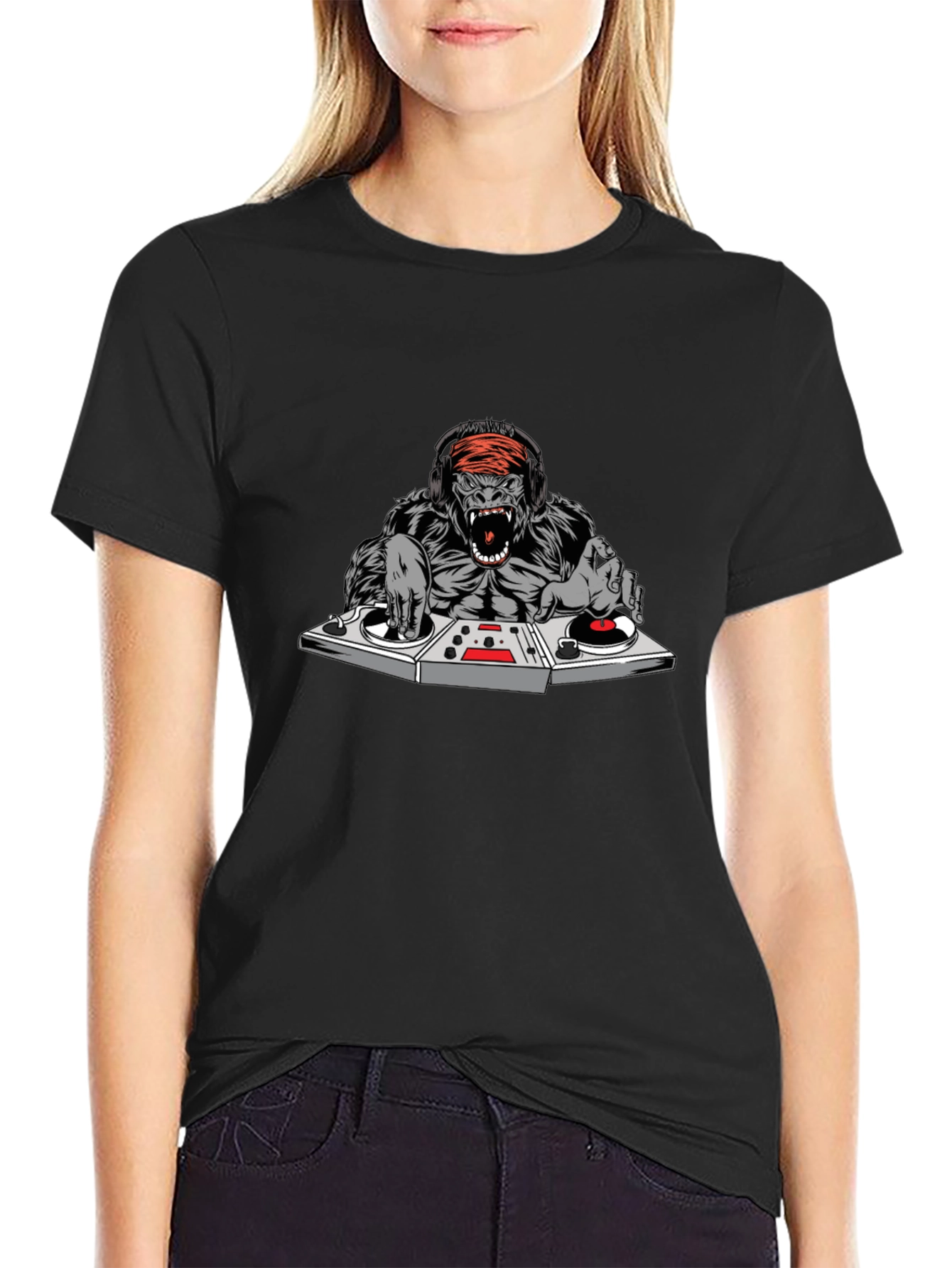 DJ Gorilla Graphic T-Shirt - Black