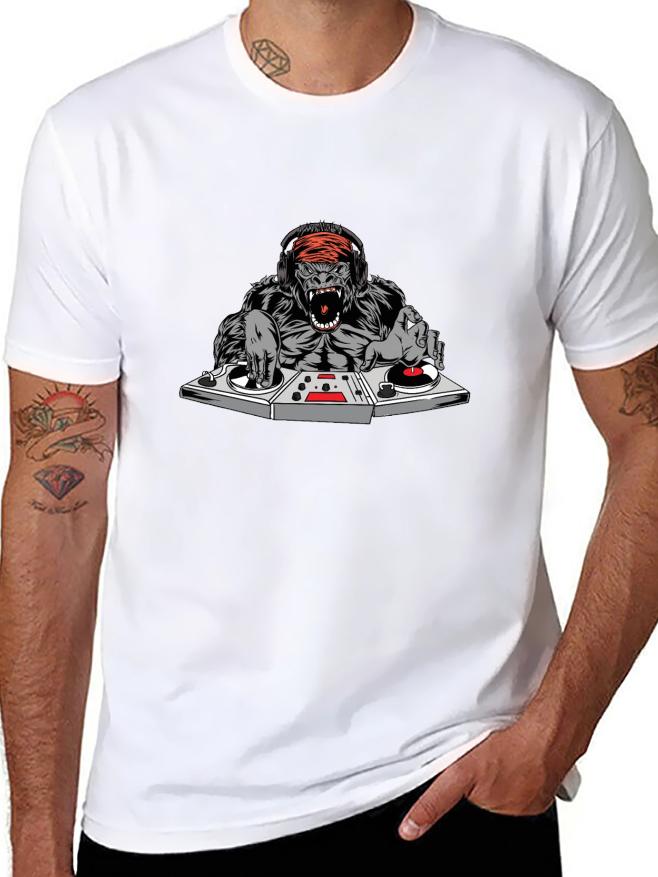 DJ Gorilla Graphic T-Shirt - Black