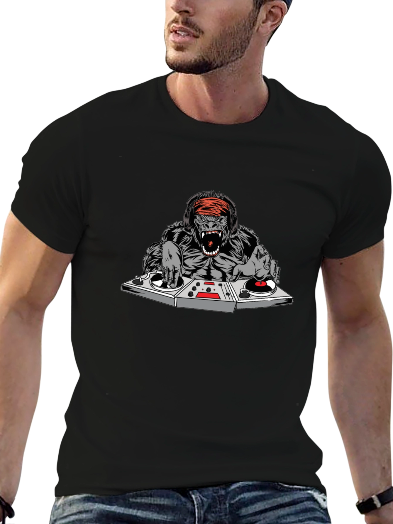 DJ Gorilla Graphic T-Shirt - Black