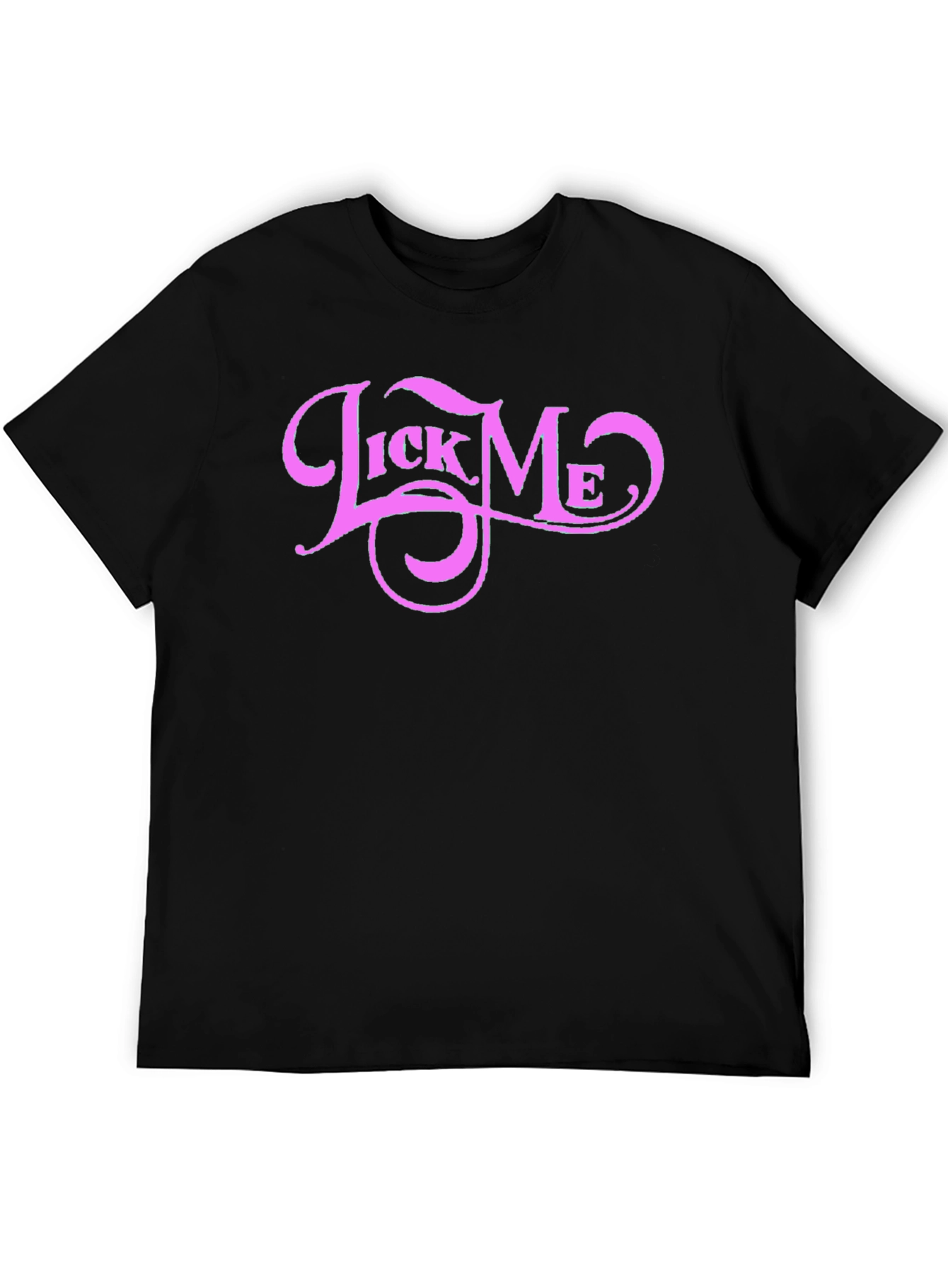 Lick Me Pink Graphic Black Tee Shirt