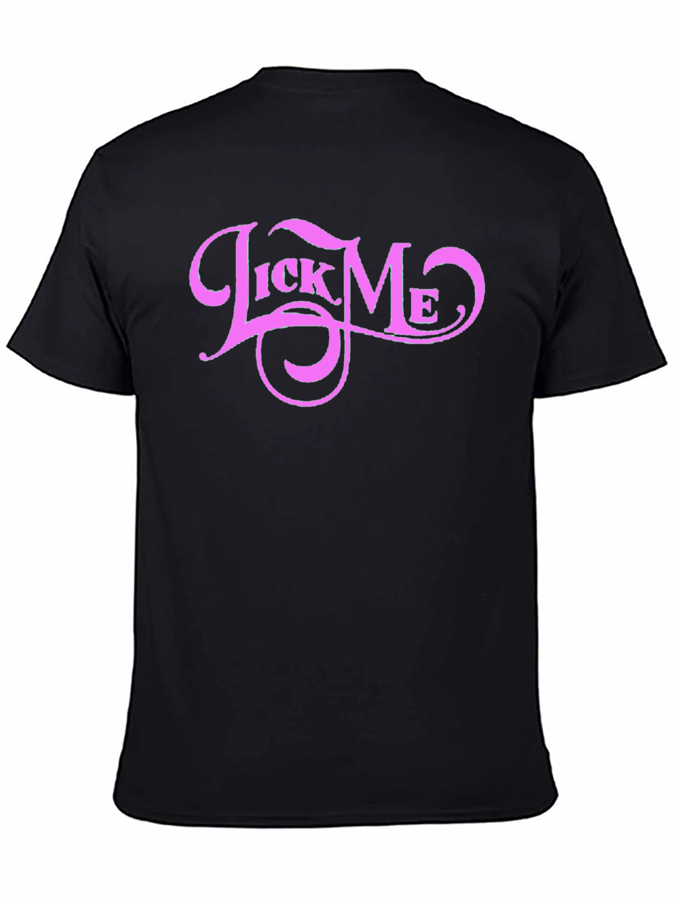 Lick Me Pink Graphic Black Tee Shirt