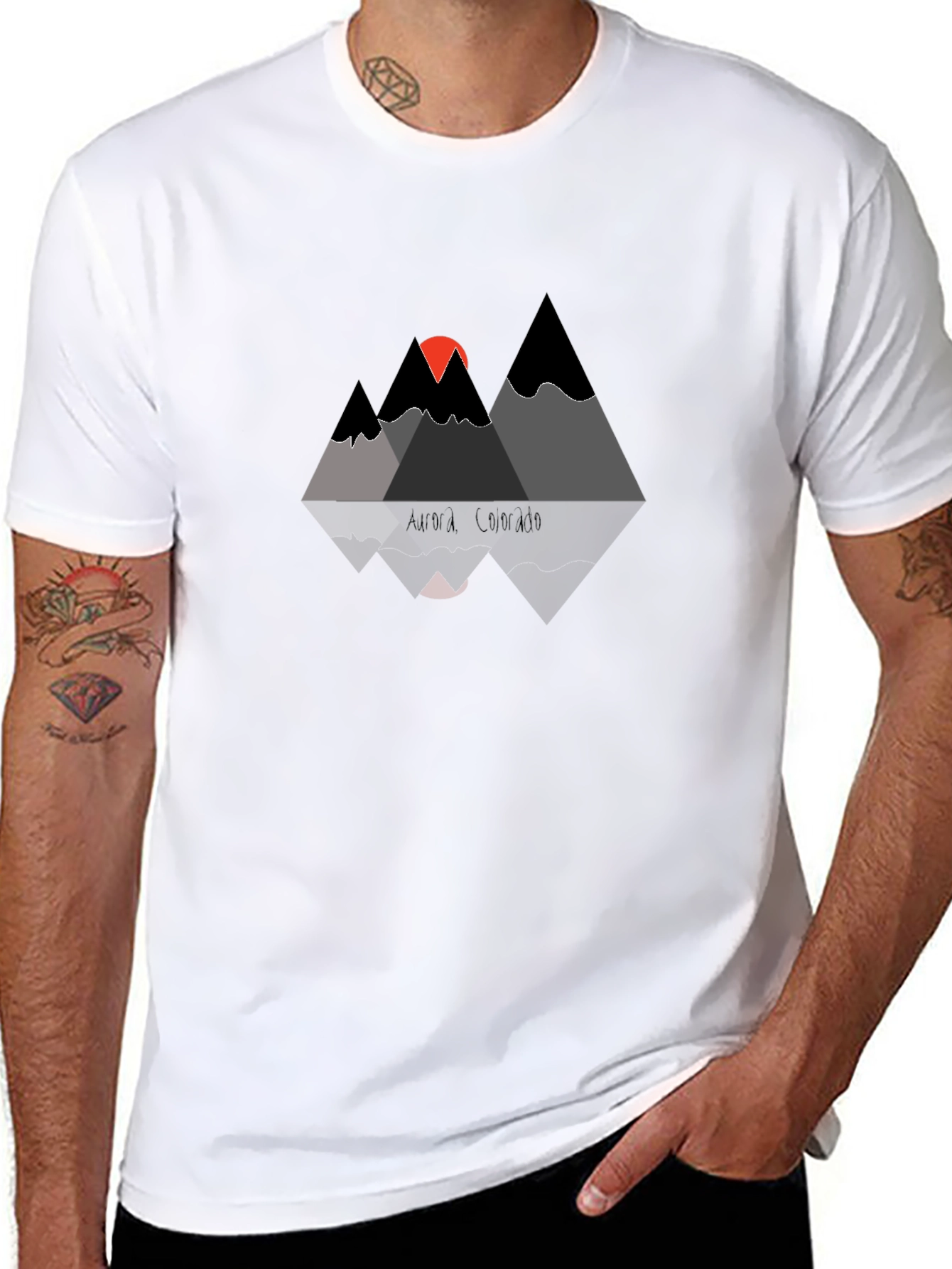 Mountain Sunset Graphic T-Shirt - Black
