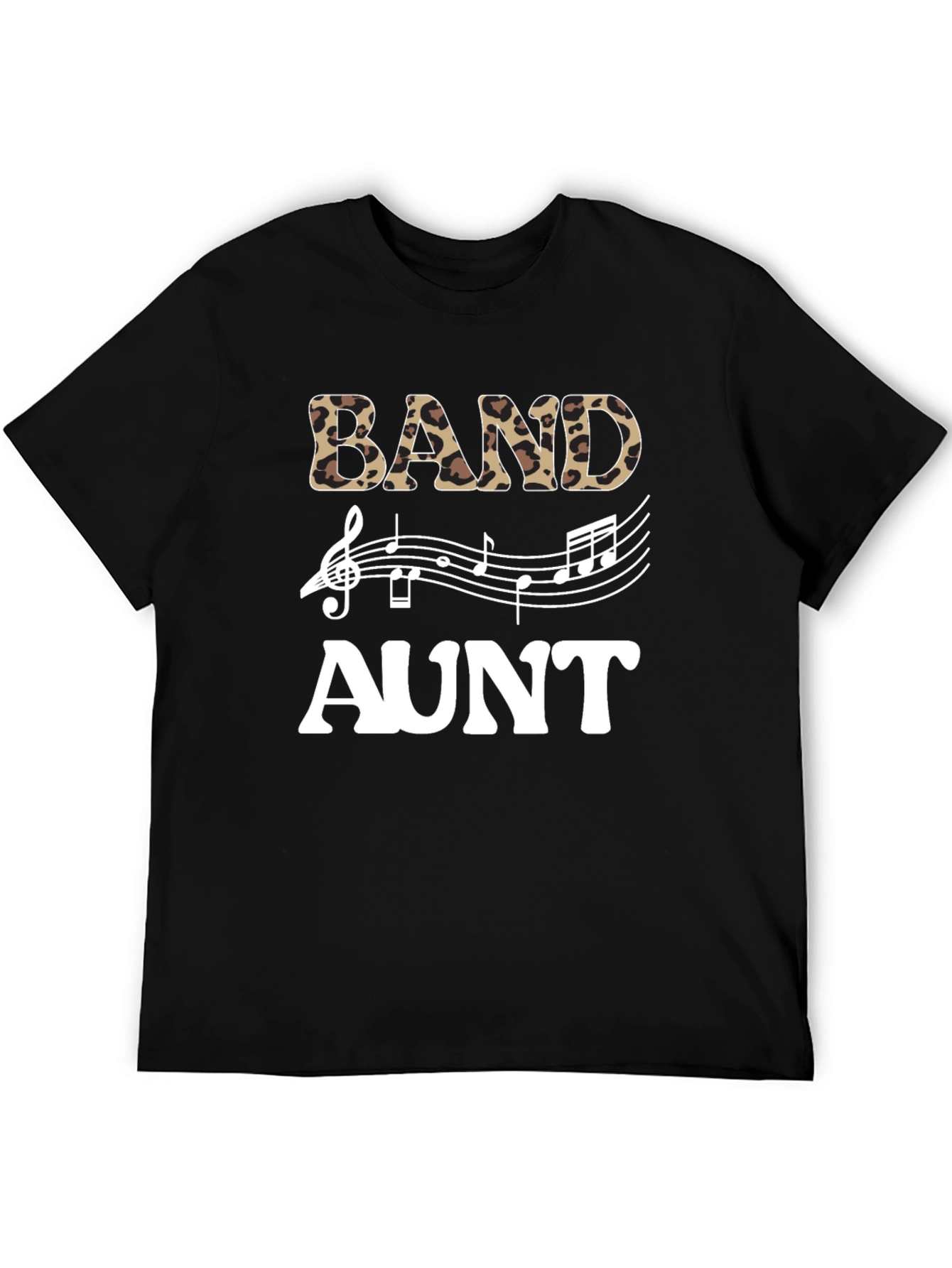 Band Aunt Leopard Print Music T-Shirt