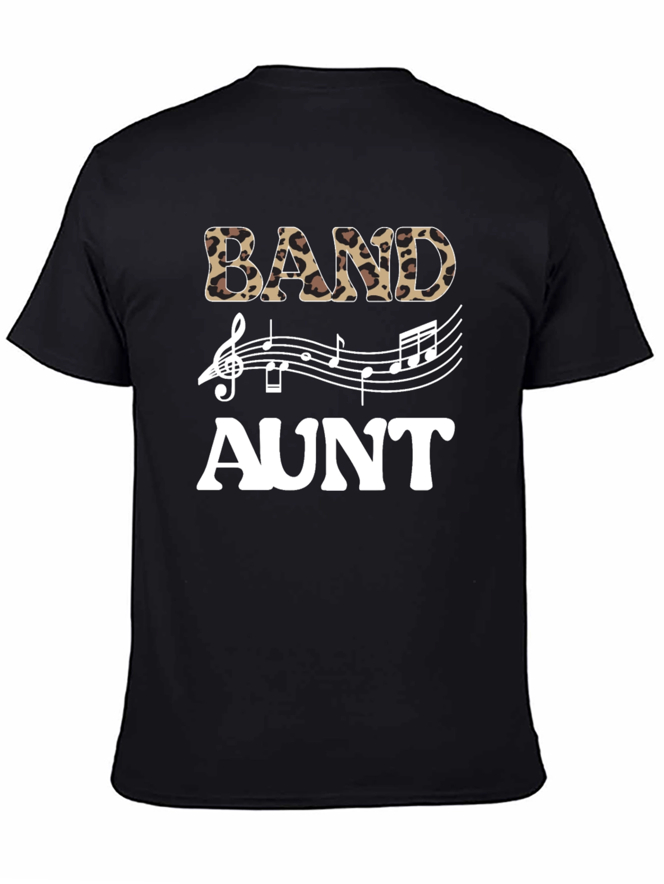 Band Aunt Leopard Print Music T-Shirt