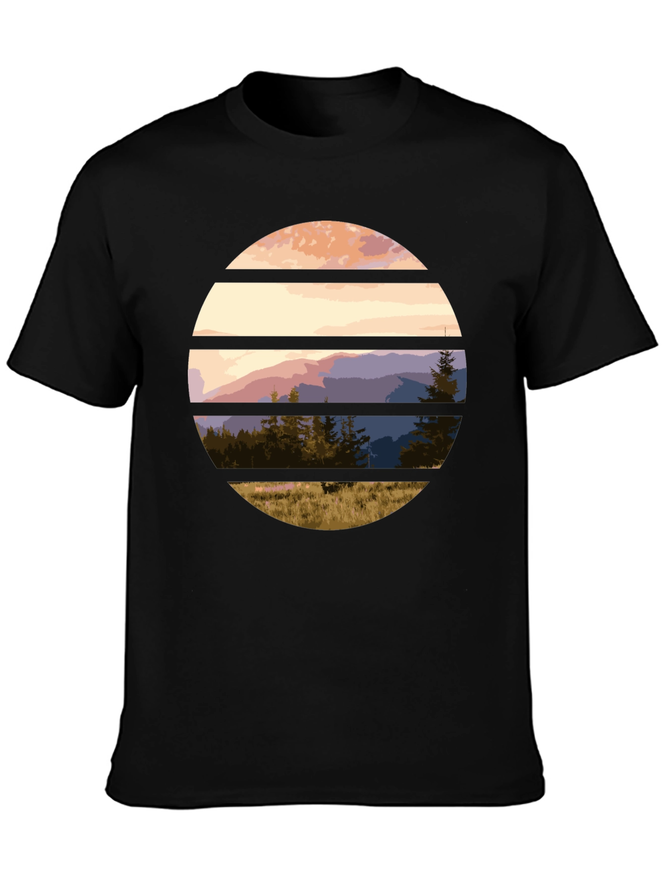Scenic Mountain Sunset Graphic Tee