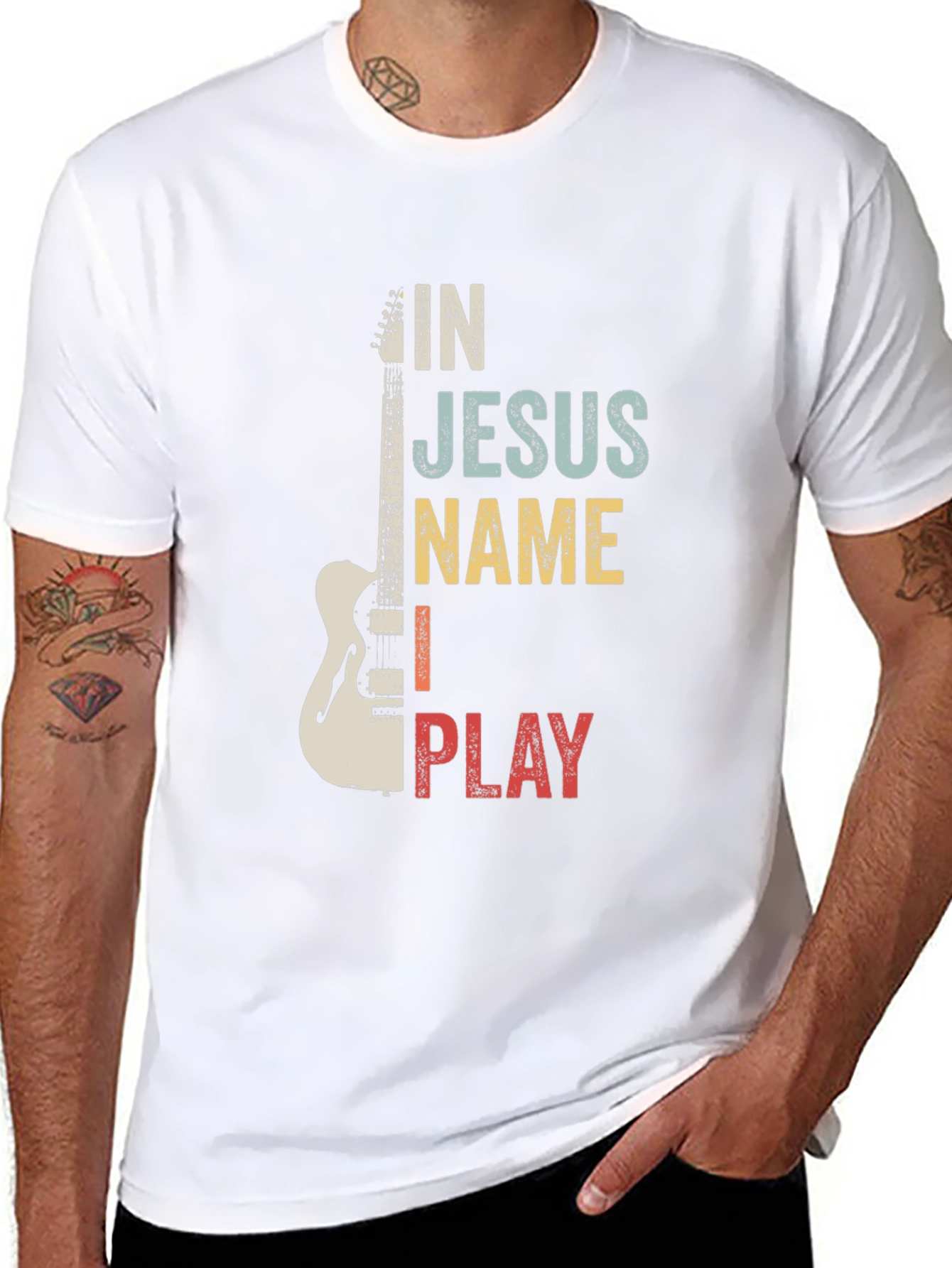 In Jesus Name I Play Guitar T-Shirt