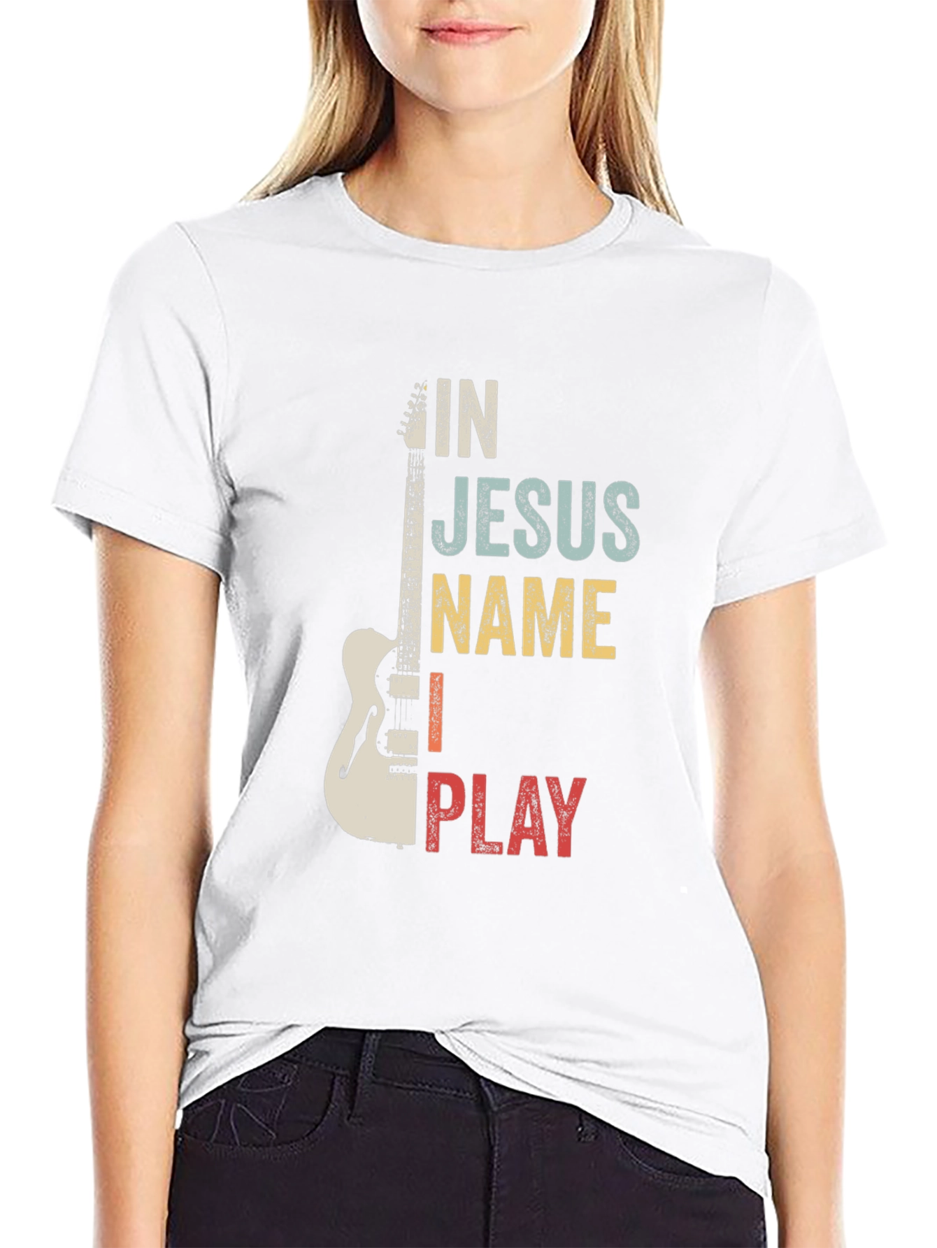 In Jesus Name I Play Guitar T-Shirt
