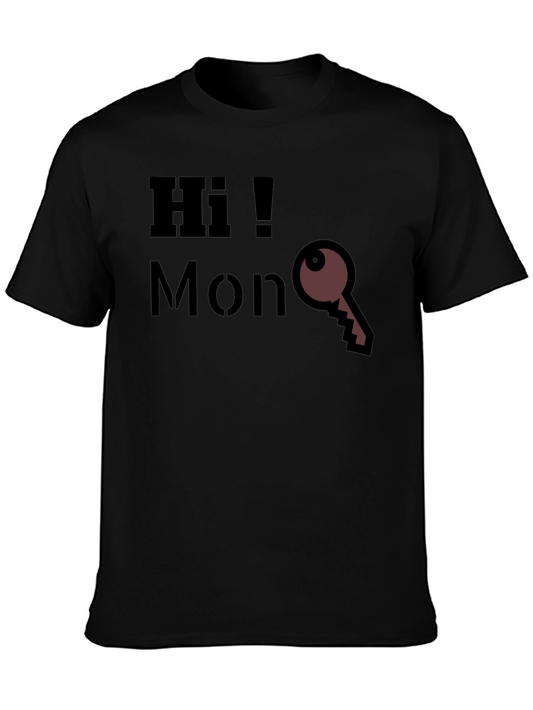 Hi MonKey Graphic T-Shirt - Casual Black Tee