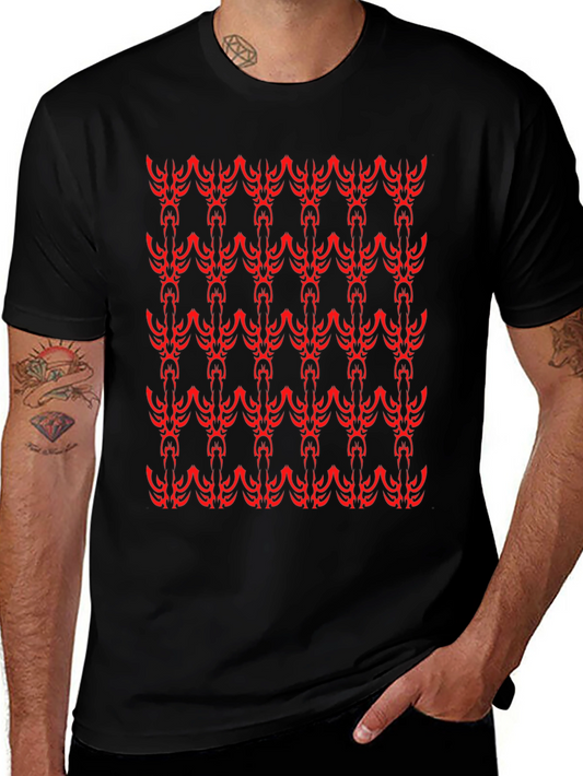 Bold Pattern Black T-Shirt