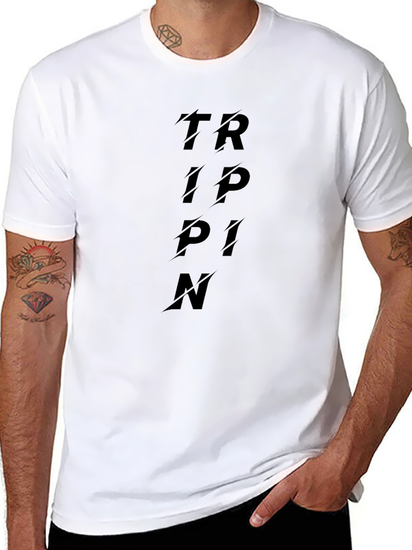 Tripin Mens Black Graphic Tee