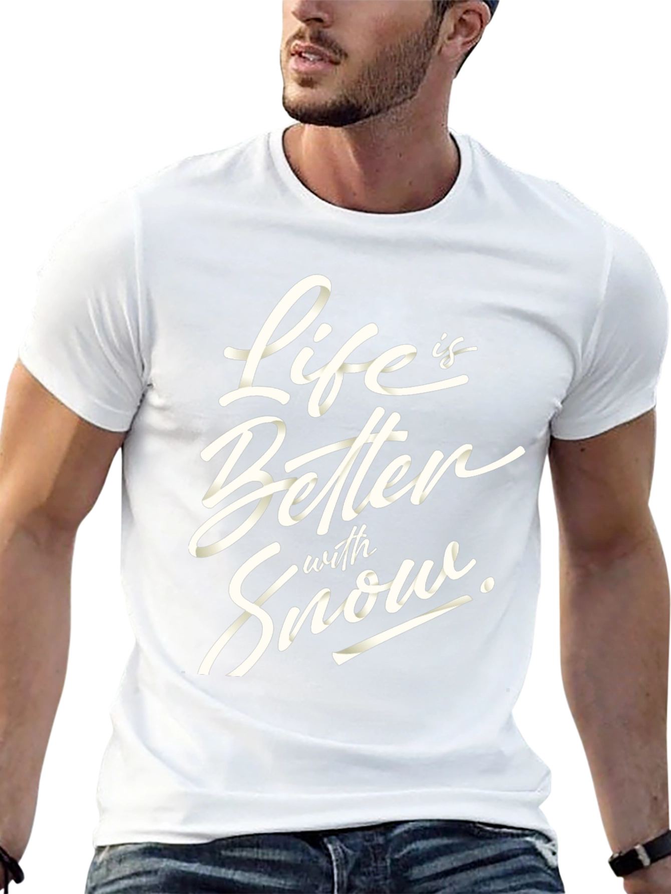 Life Is Better With Snow Black T-Shirt