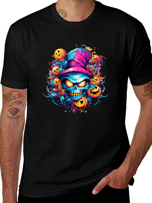 Halloween Skull & Pumpkin T-Shirt