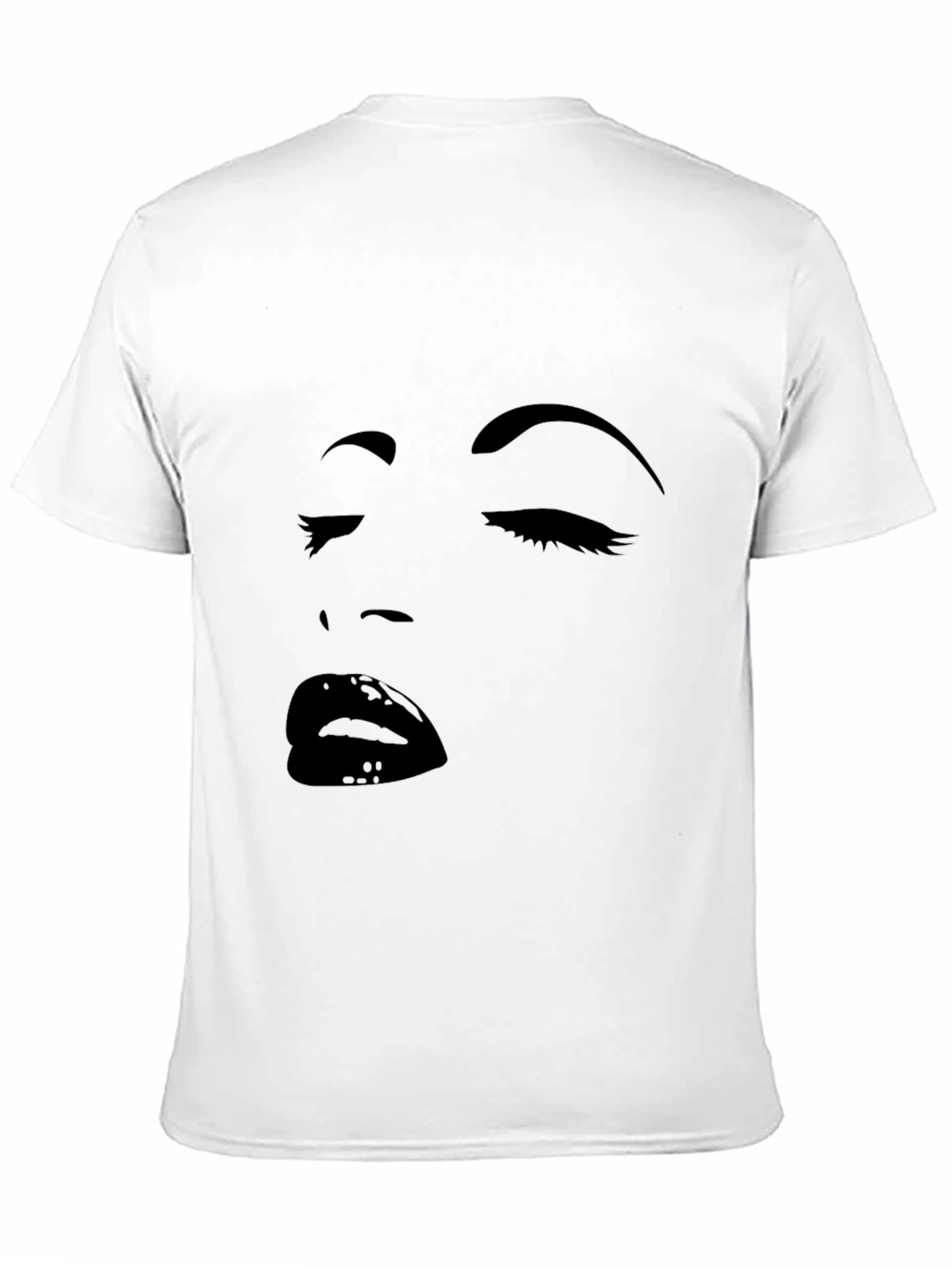 Black Graphic Tee with Face Design