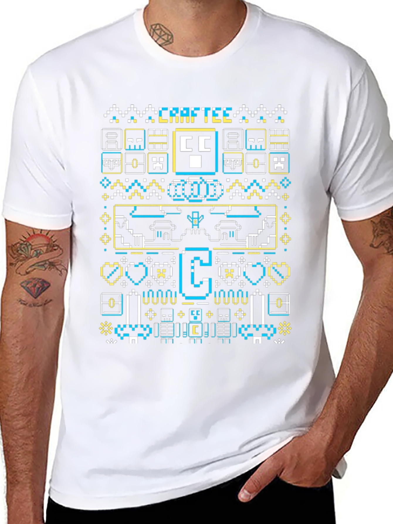 CRAFTEE Pixel Graphic Tee - Black