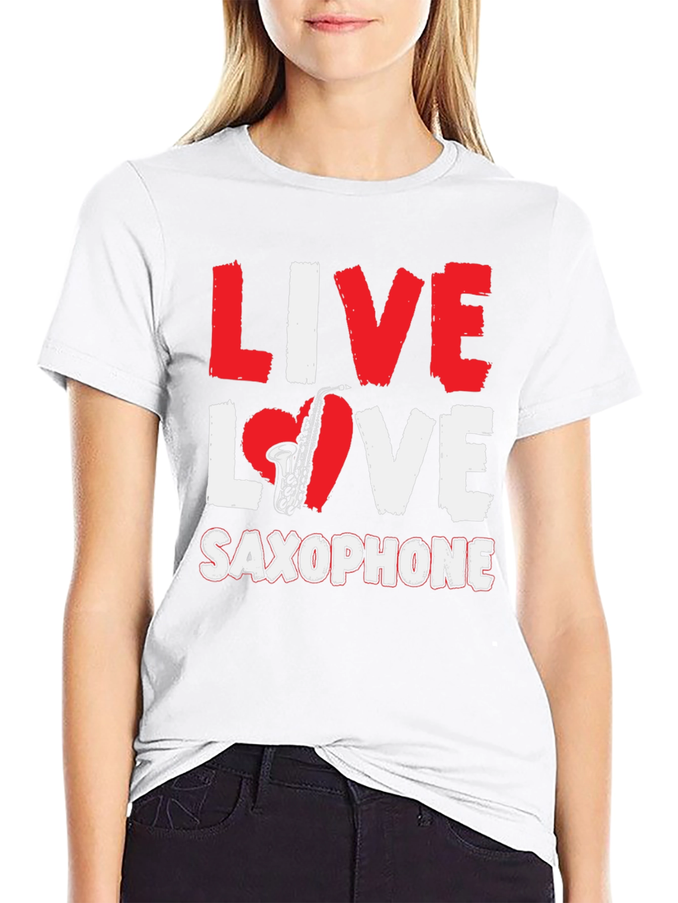 Live Love Saxophone Graphic T-Shirt