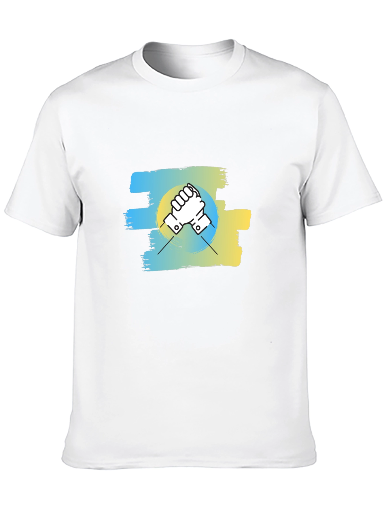 Ukraine Flag Handshake Graphic T-Shirt