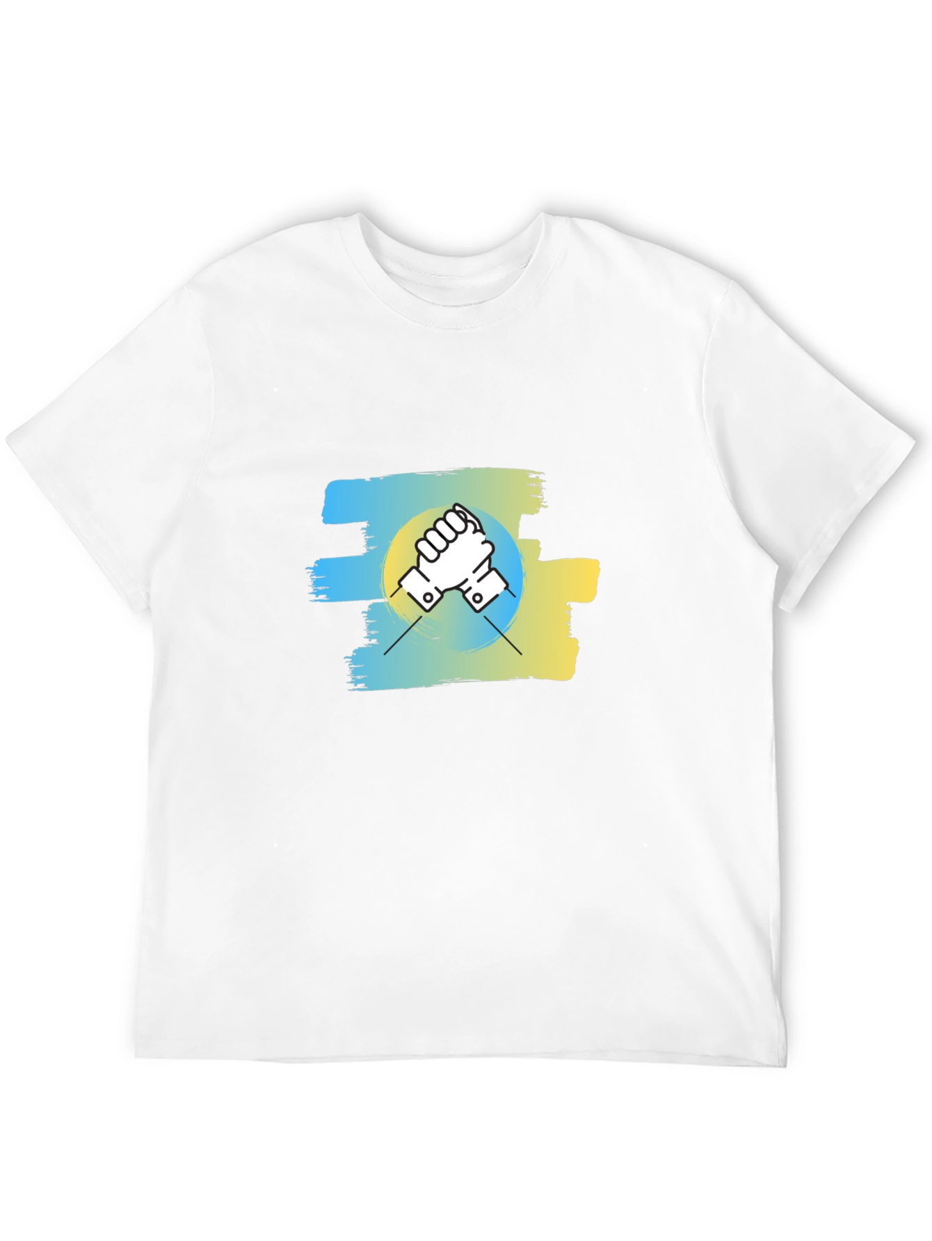 Ukraine Flag Handshake Graphic T-Shirt