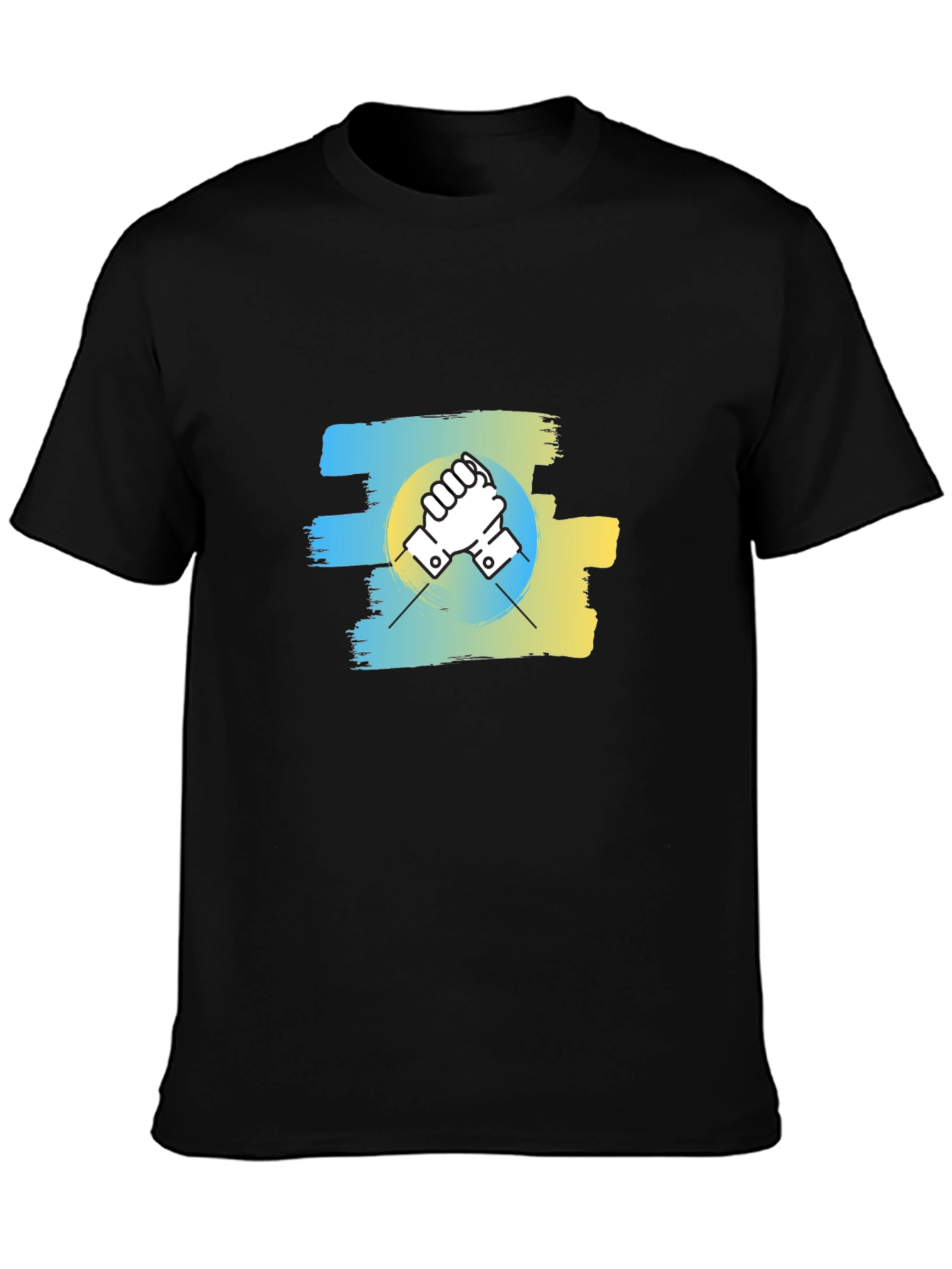 Ukraine Flag Handshake Graphic T-Shirt