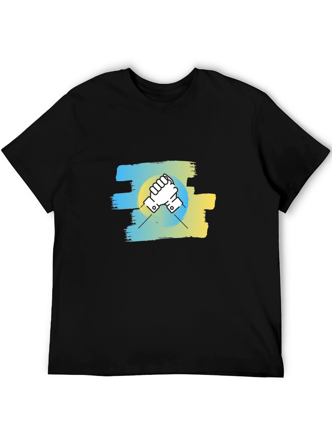 Ukraine Flag Handshake Graphic T-Shirt