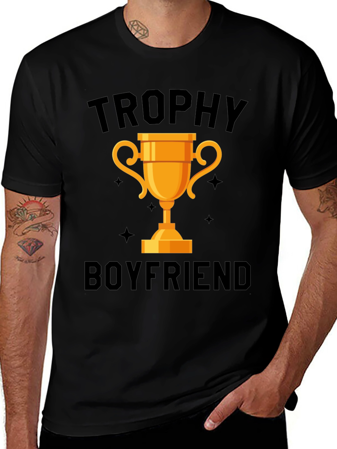 Trophy Boyfriend Graphic Tee - Award Winning Style