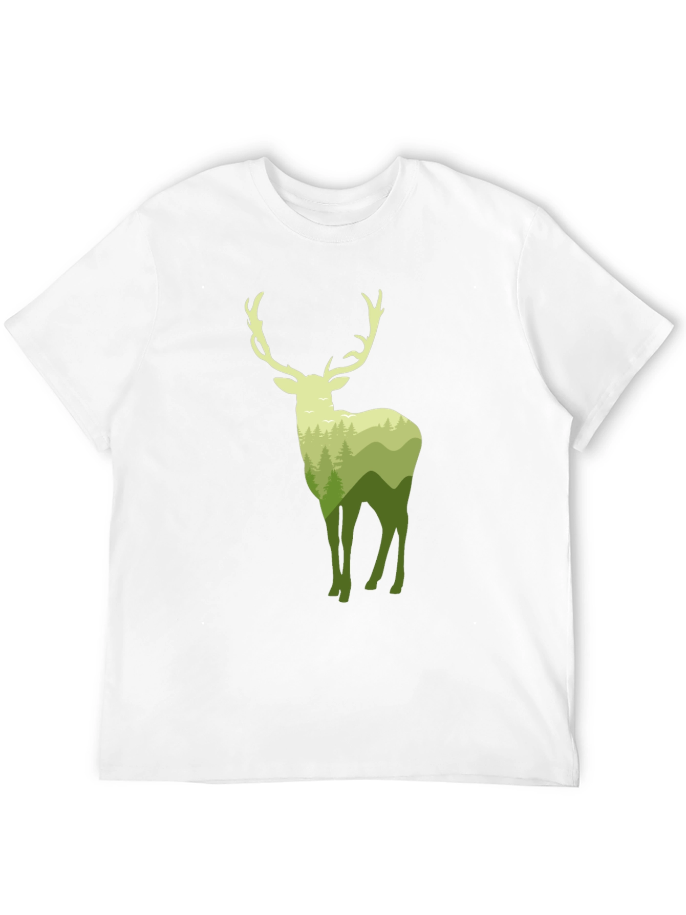 Nature Deer Graphic Black T-Shirt