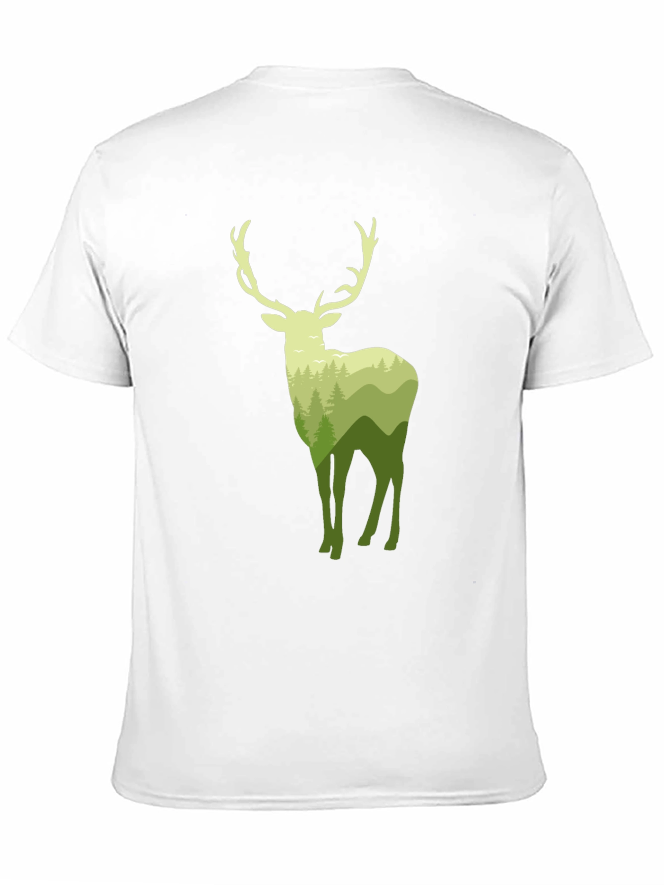Nature Deer Graphic Black T-Shirt
