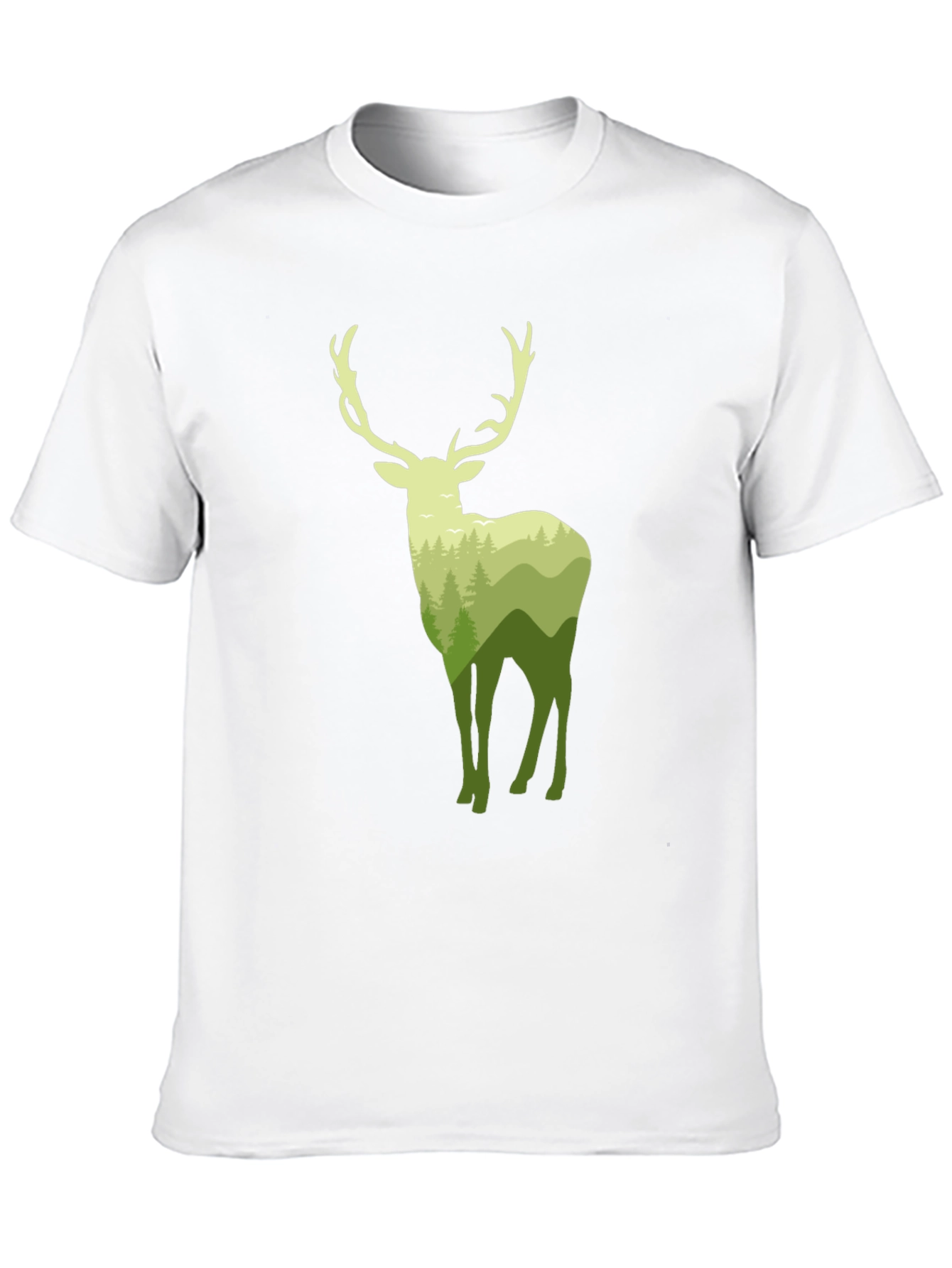 Nature Deer Graphic Black T-Shirt