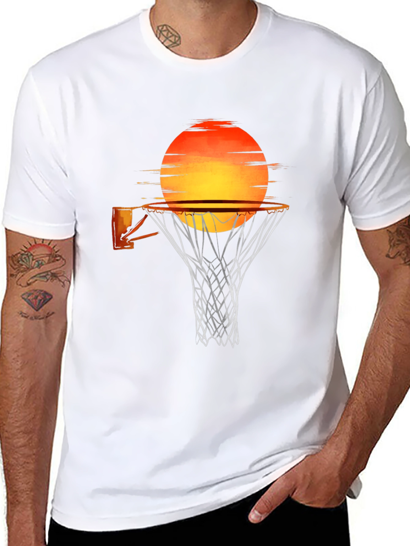 Sunset Basketball T-Shirt - Black