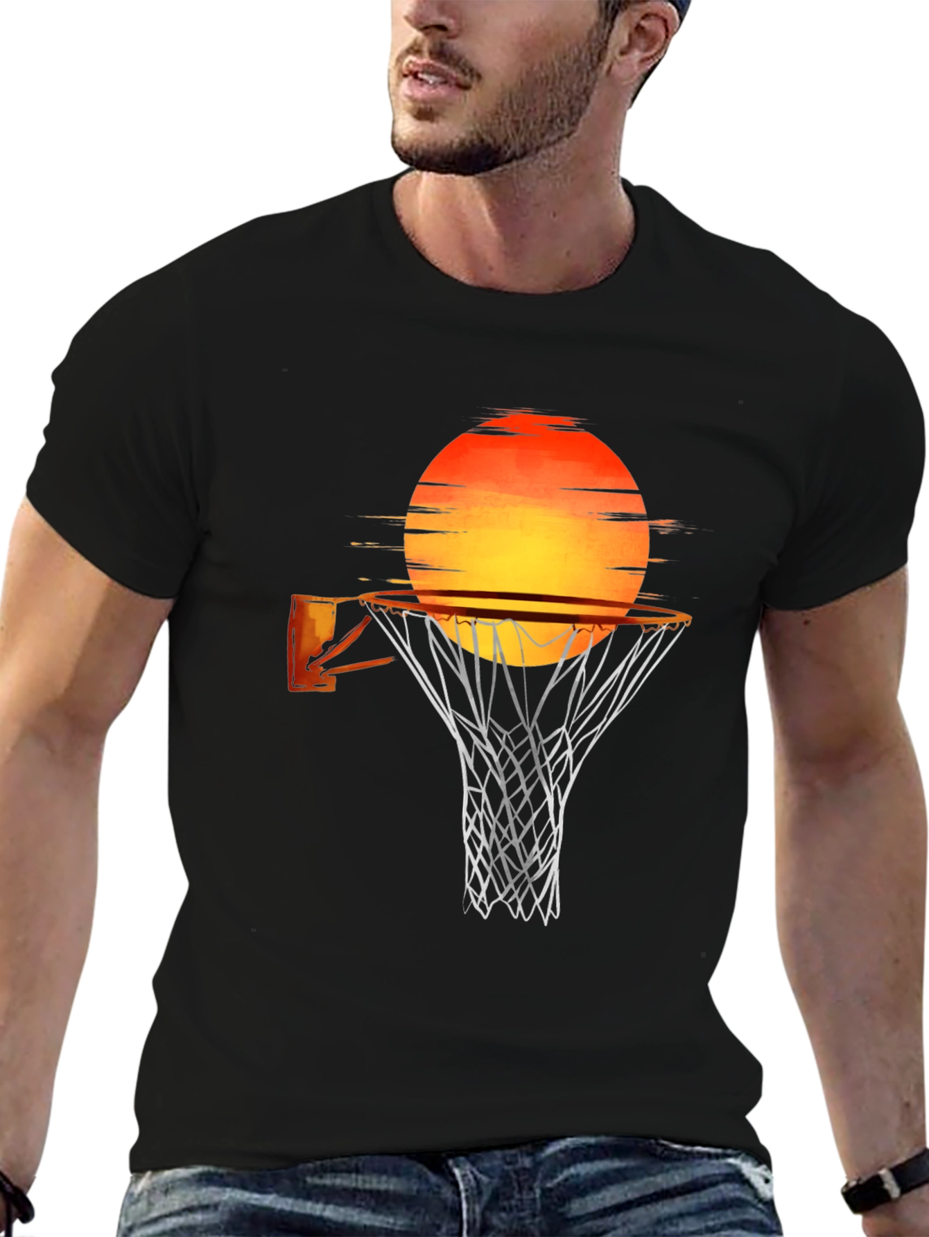 Sunset Basketball T-Shirt - Black