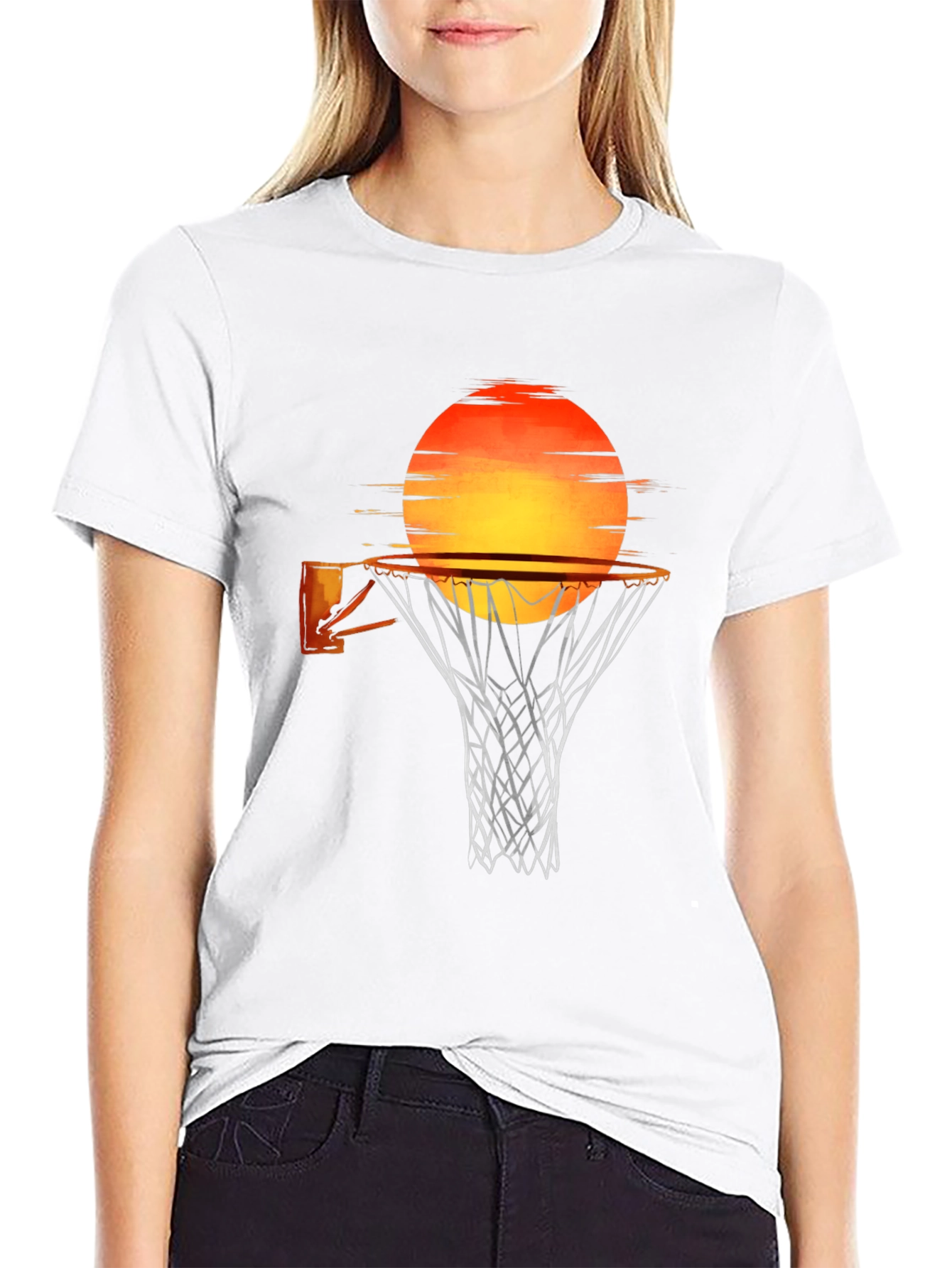 Sunset Basketball T-Shirt - Black
