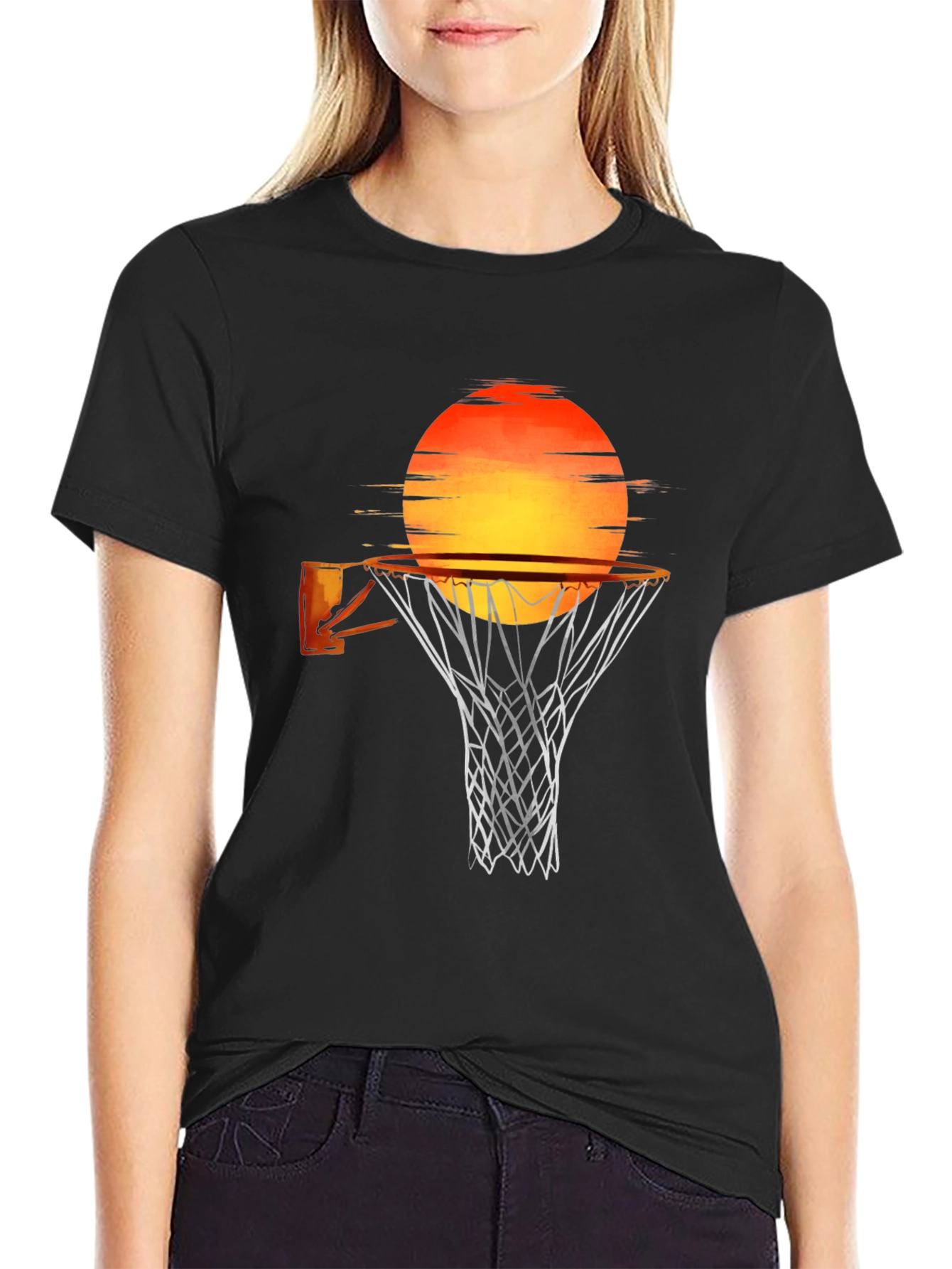 Sunset Basketball T-Shirt - Black