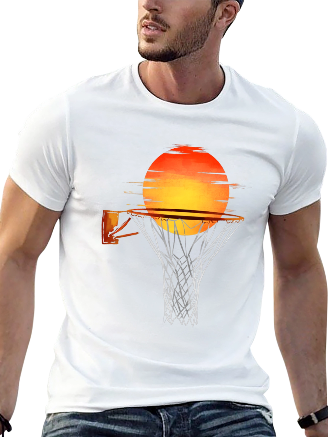 Sunset Basketball T-Shirt - Black