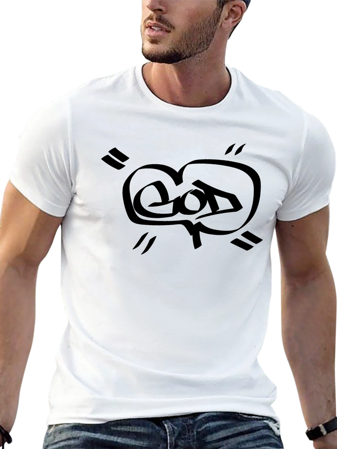 Black Graphic Tee - Unique God Design