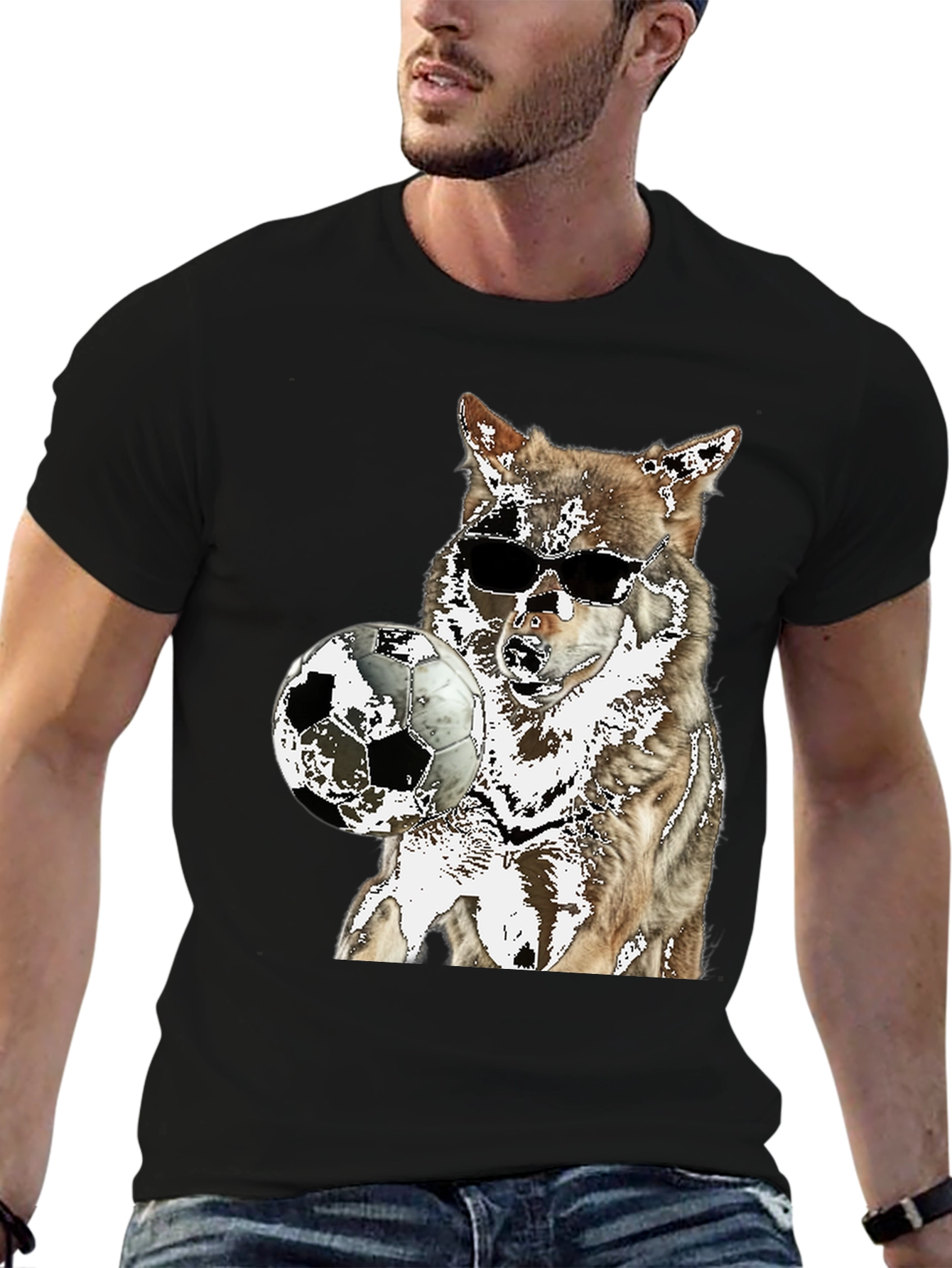 Wolf Soccer T-Shirt - Cool Animal Tee
