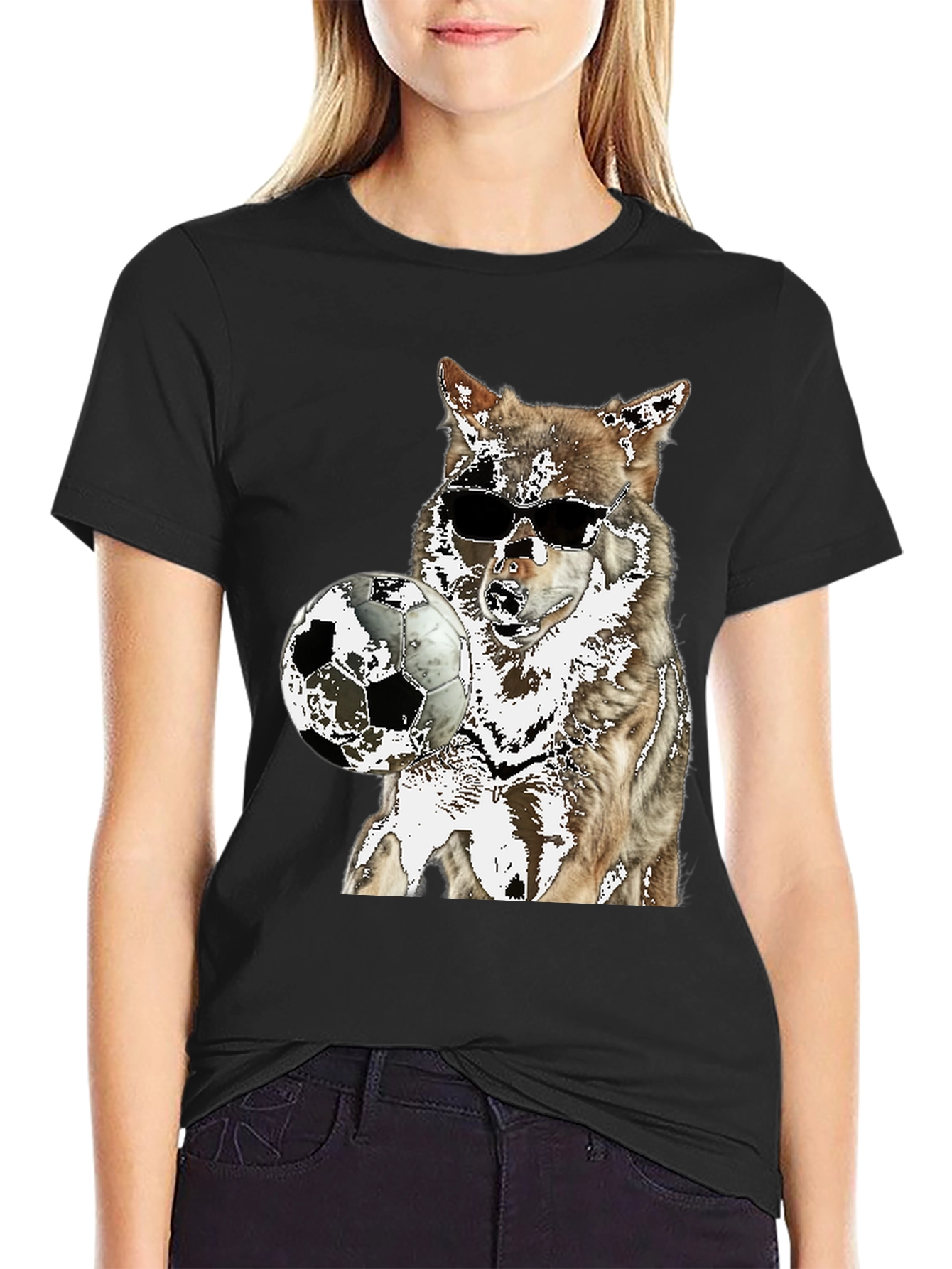 Wolf Soccer T-Shirt - Cool Animal Tee