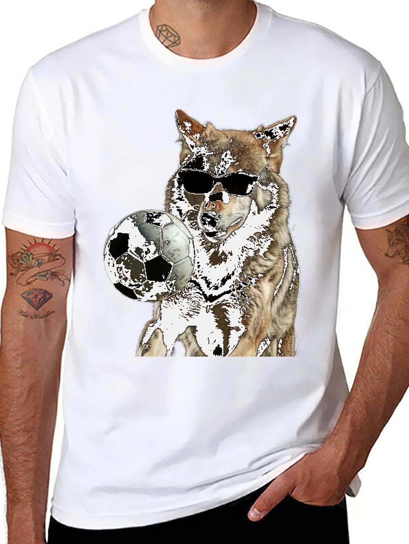Wolf Soccer T-Shirt - Cool Animal Tee