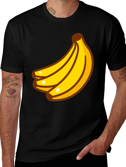 Banana Cartoon Graphic Black T-Shirt