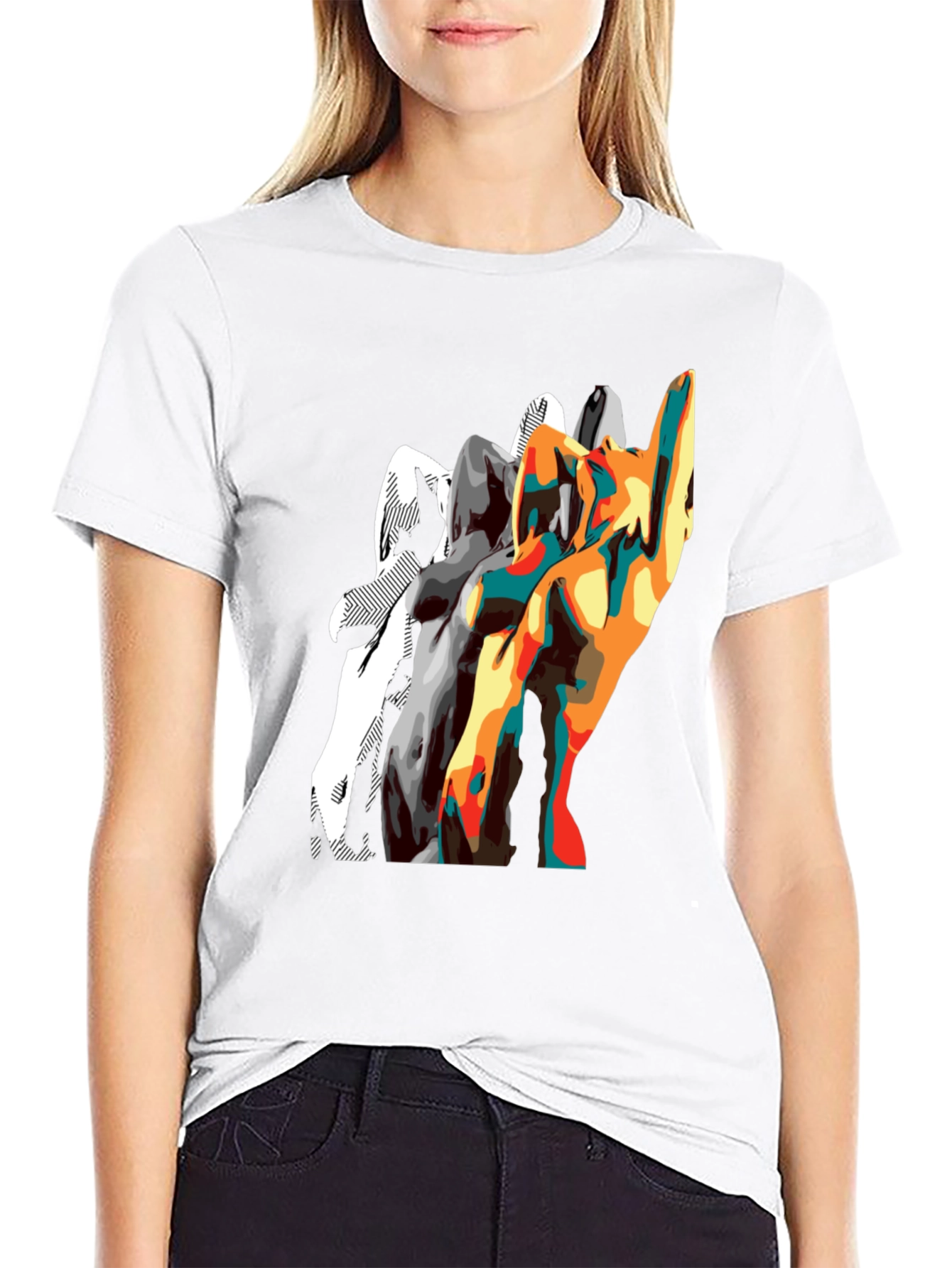 Abstract Silhouette Graphic Mens Black T-Shirt