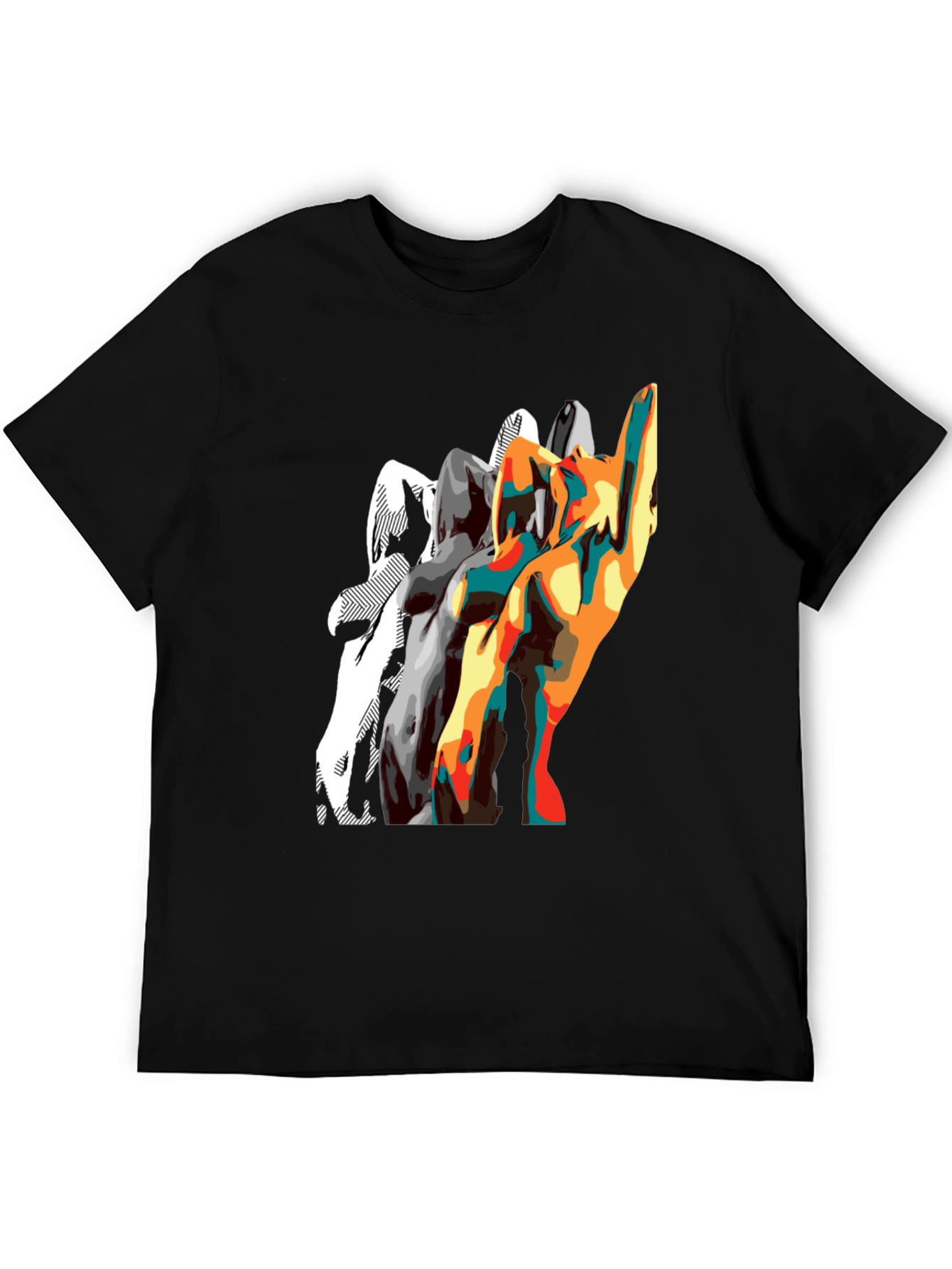 Abstract Silhouette Graphic Mens Black T-Shirt