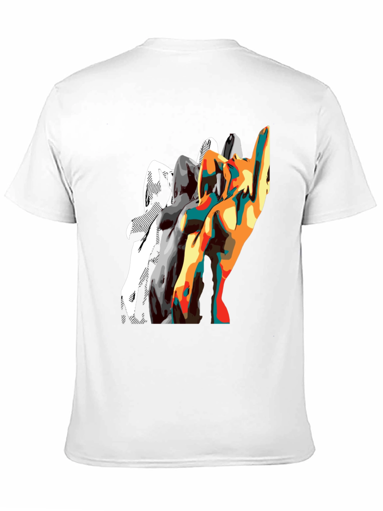 Abstract Silhouette Graphic Mens Black T-Shirt