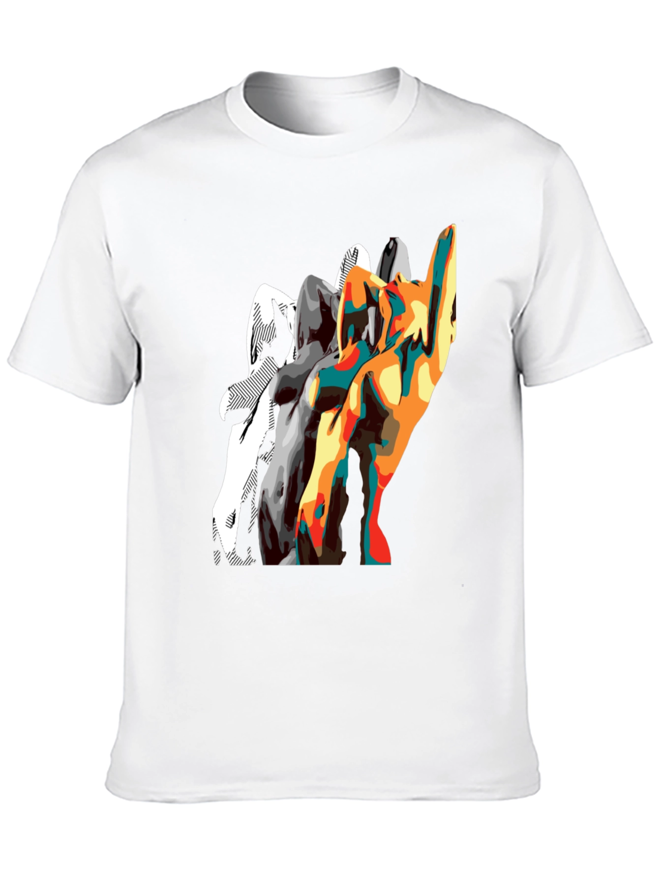 Abstract Silhouette Graphic Mens Black T-Shirt