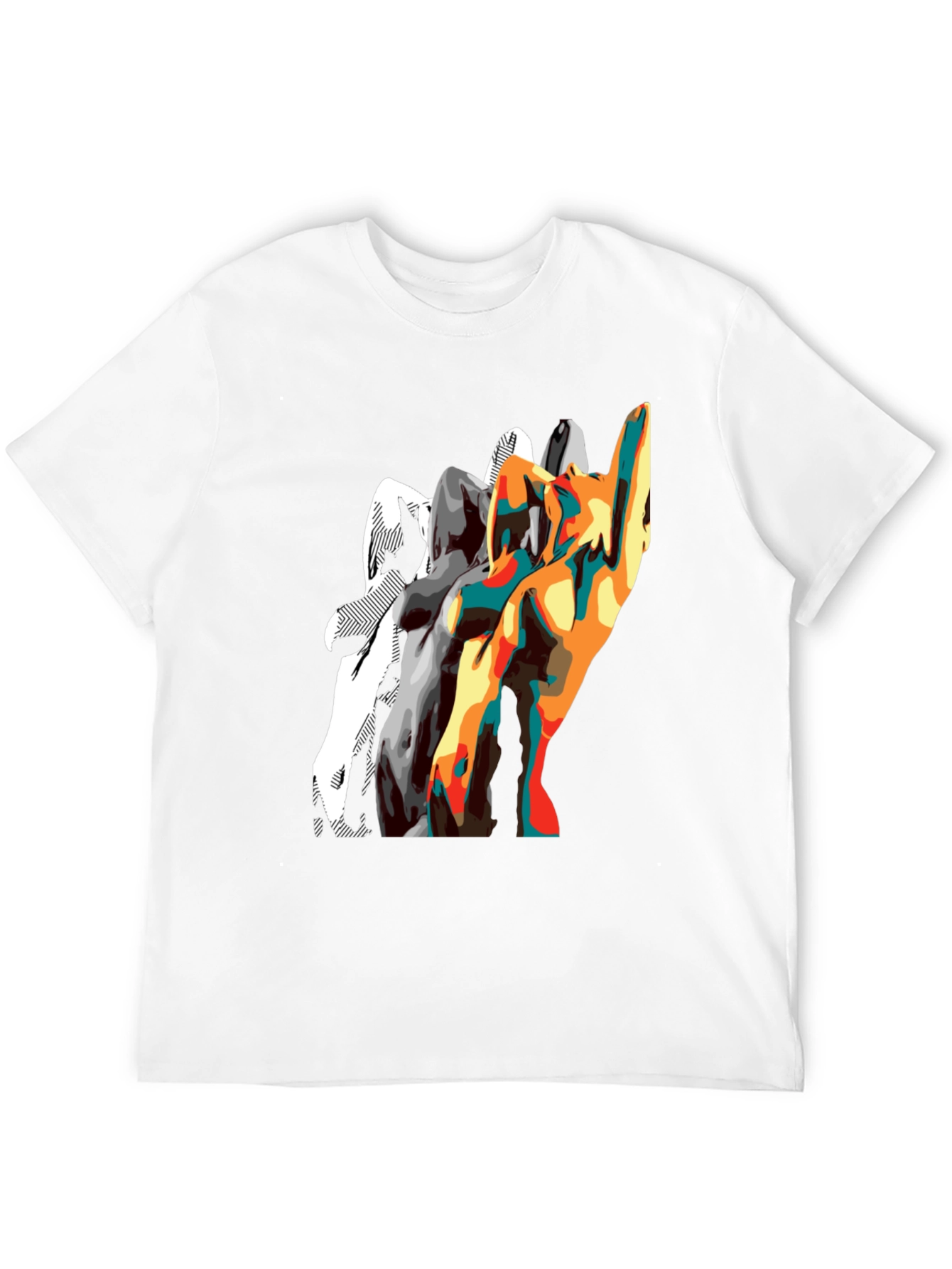 Abstract Silhouette Graphic Mens Black T-Shirt