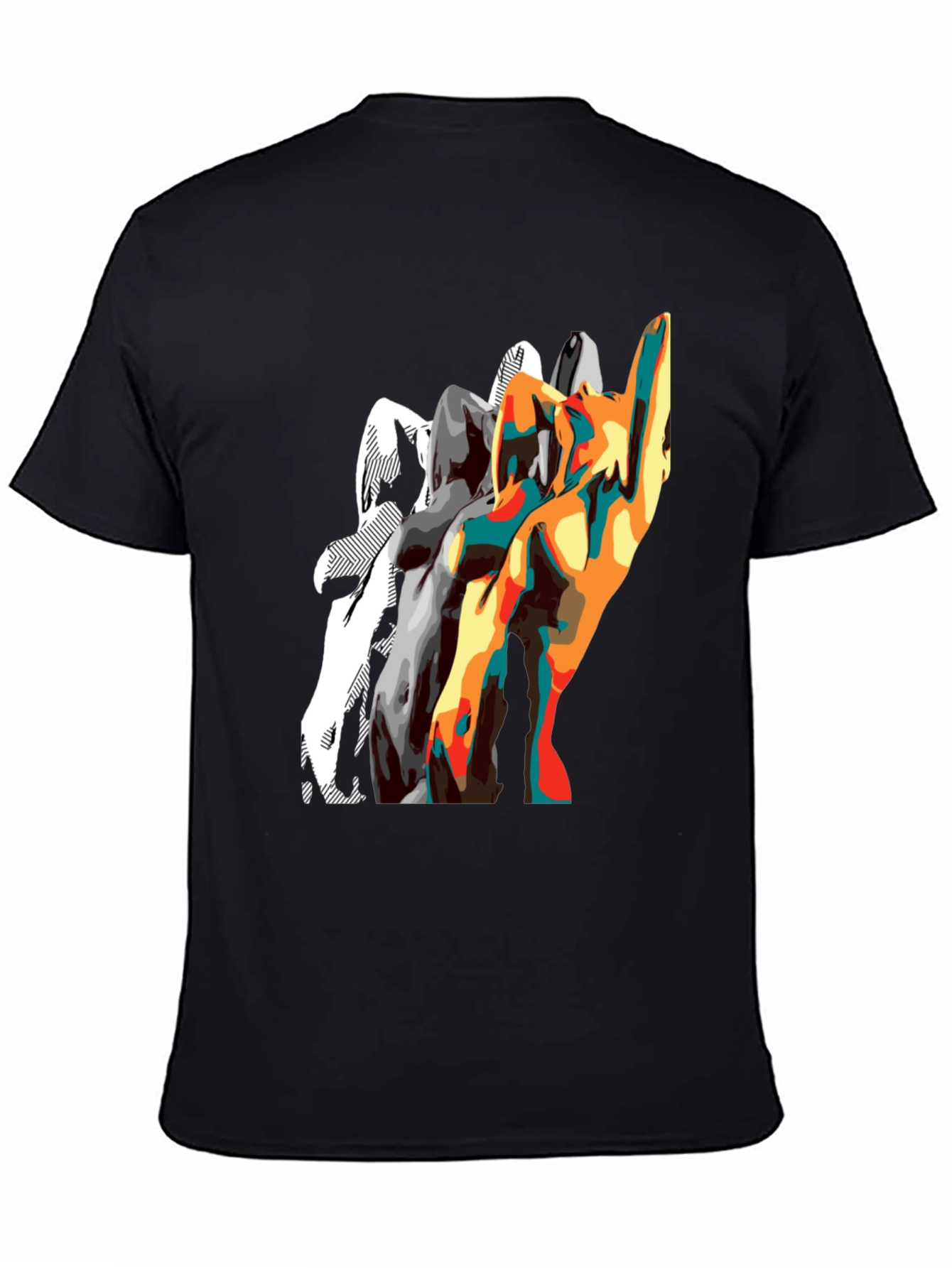 Abstract Silhouette Graphic Mens Black T-Shirt