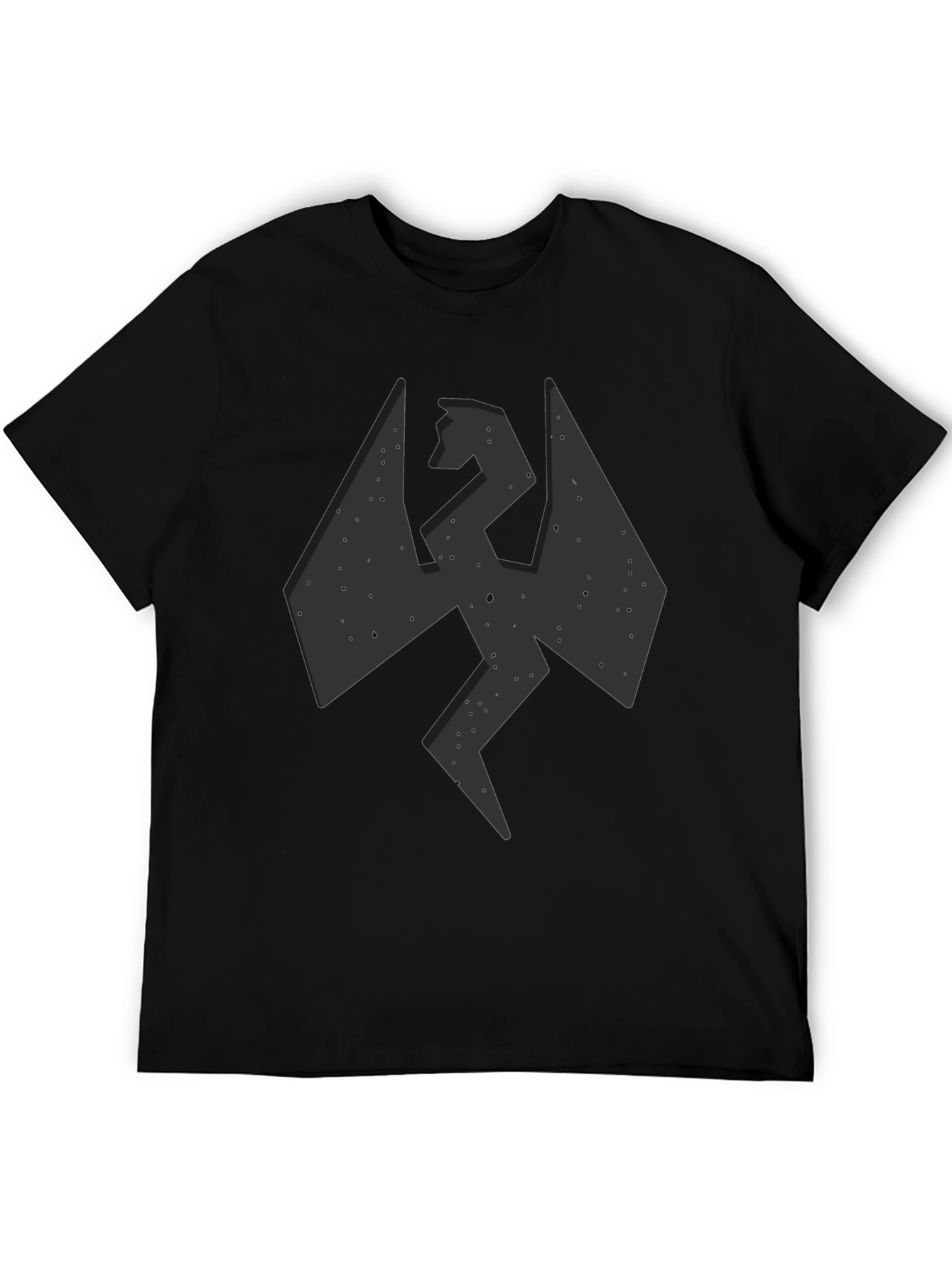 Mens Black Graphic Tee - Dragon Design