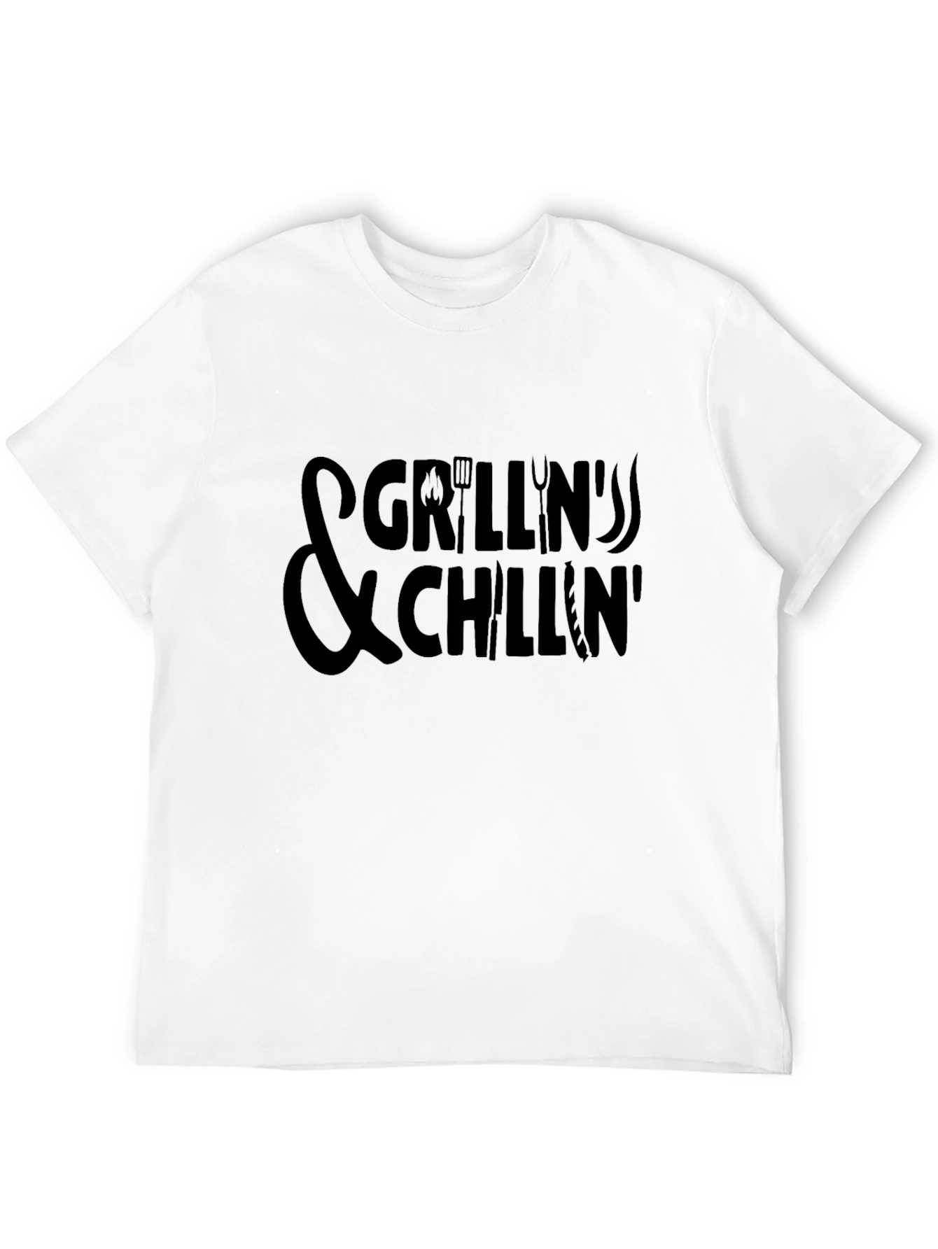 Grillin & Chillin Graphic Tee - Black BBQ T-Shirt
