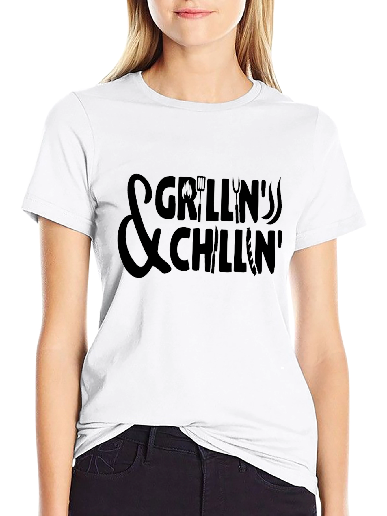 Grillin & Chillin Graphic Tee - Black BBQ T-Shirt
