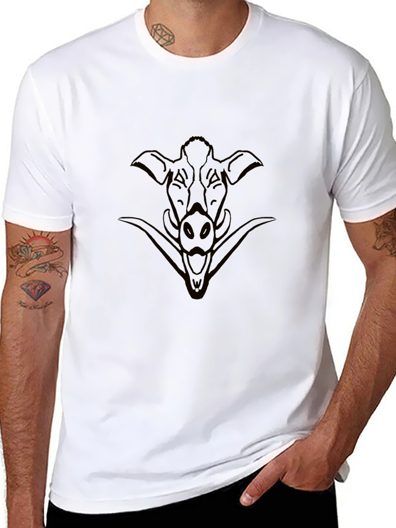 Wild Boar Graphic Black T-Shirt
