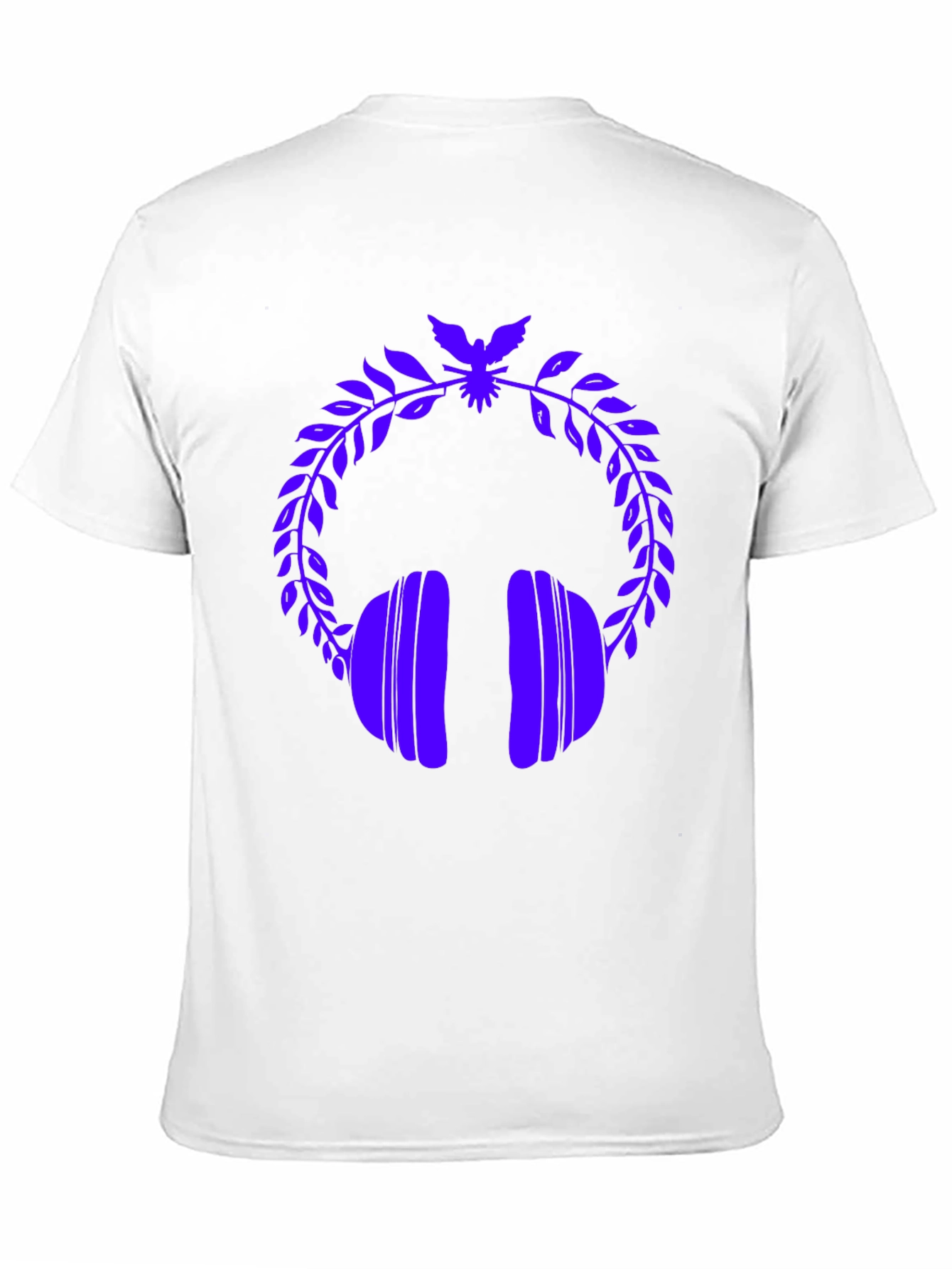 Stylish Graphic Tee - Headphones & Laurel Wreath