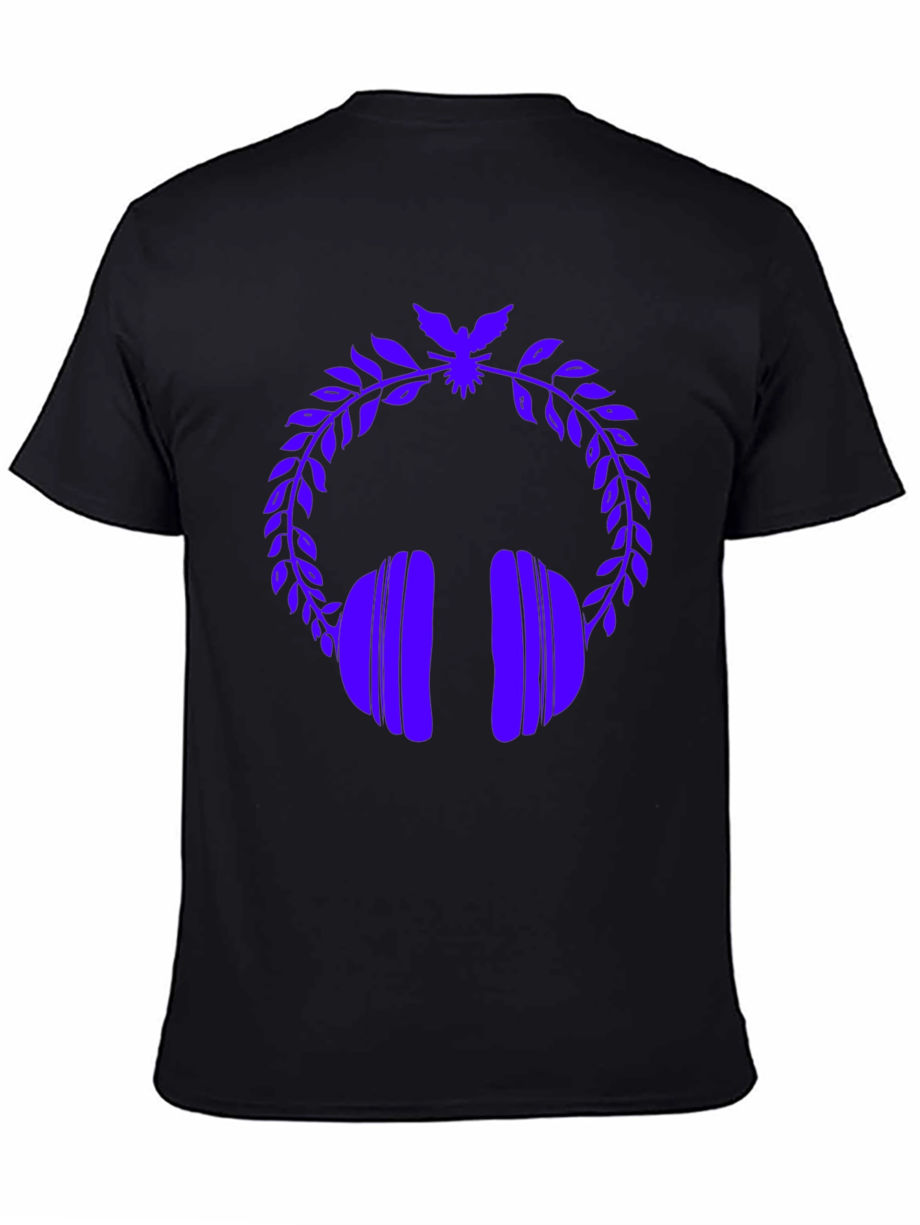 Stylish Graphic Tee - Headphones & Laurel Wreath