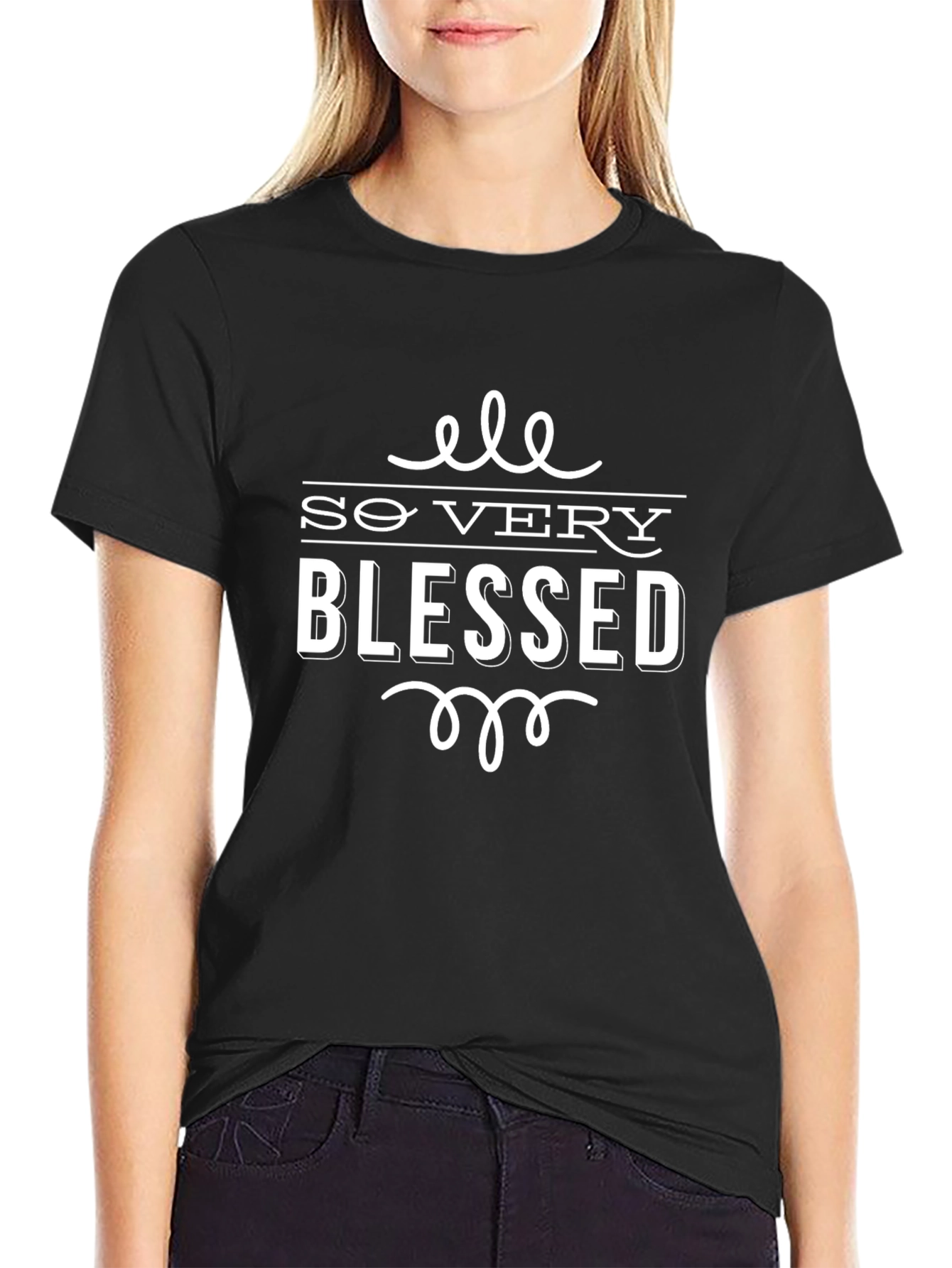 So Very Blessed Black Graphic T-Shirt